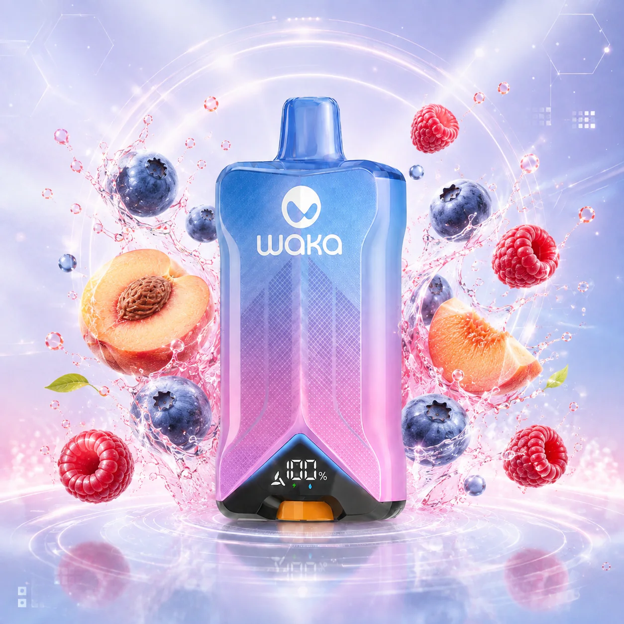 WAKA VOJO 60K Disposable Vape – Peach Blue Raspberry - Vaba Vape-Shop