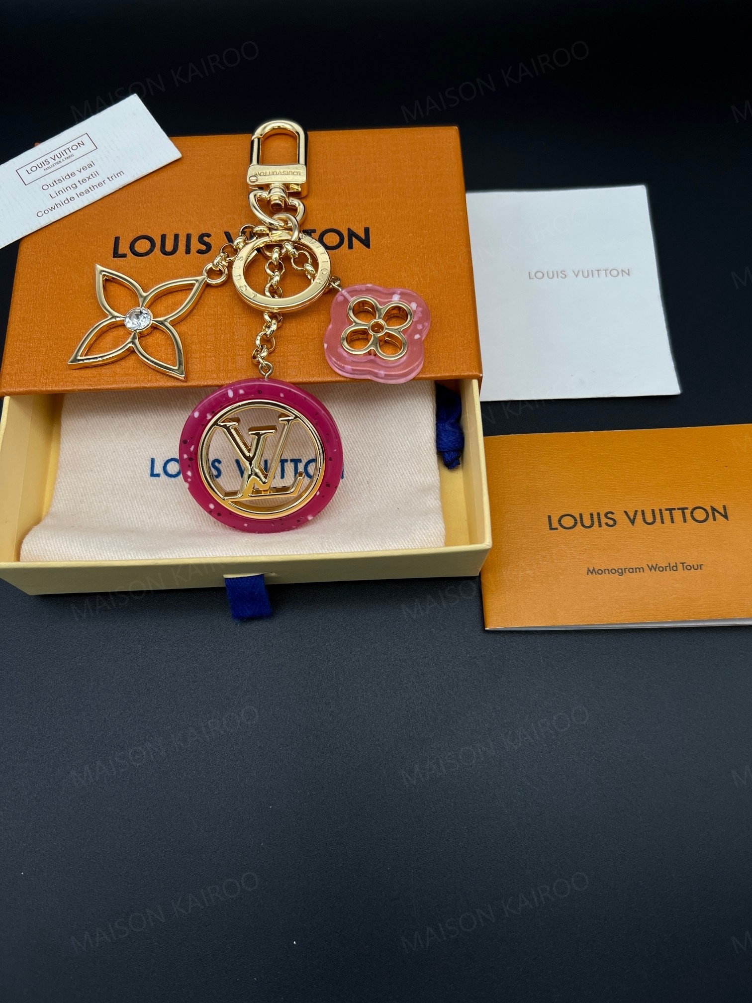 Louis Vuitton LV Resin Flower Ring Bag Charm Keychain - KAIROO