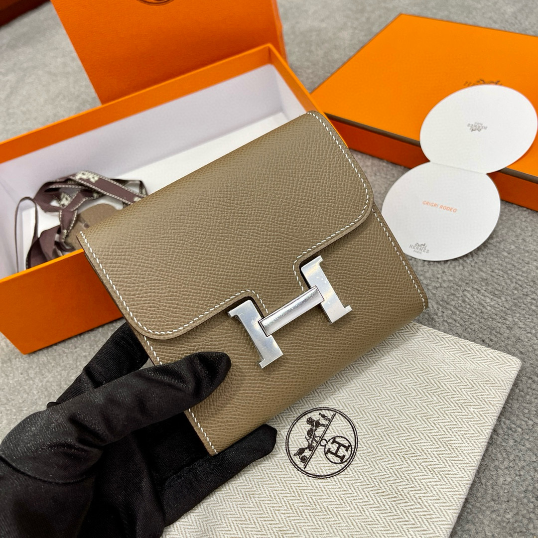 Hermes Etoupe Epsom Constance Short Wallet