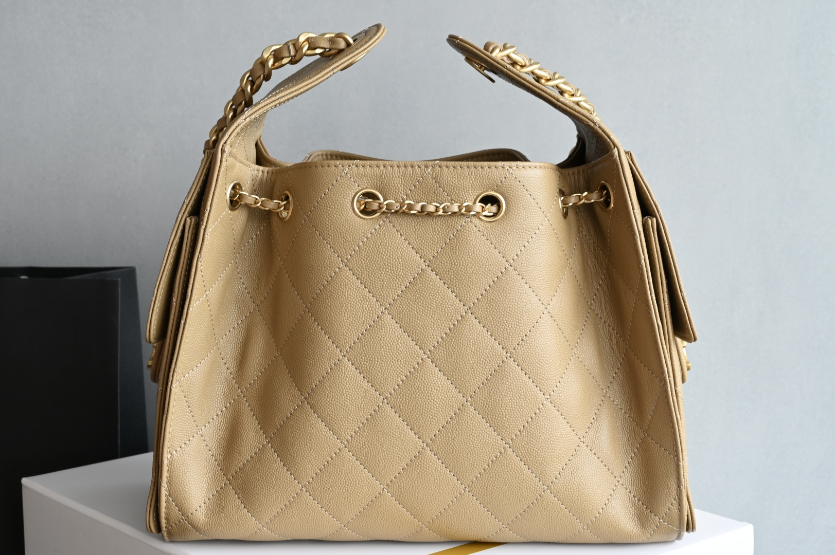 Chanel 25 Small Hobo Bag in Deep Beige AS5293