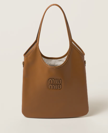 Miu Miu Cognac Ivy Leather Tote Bag 5BG231
