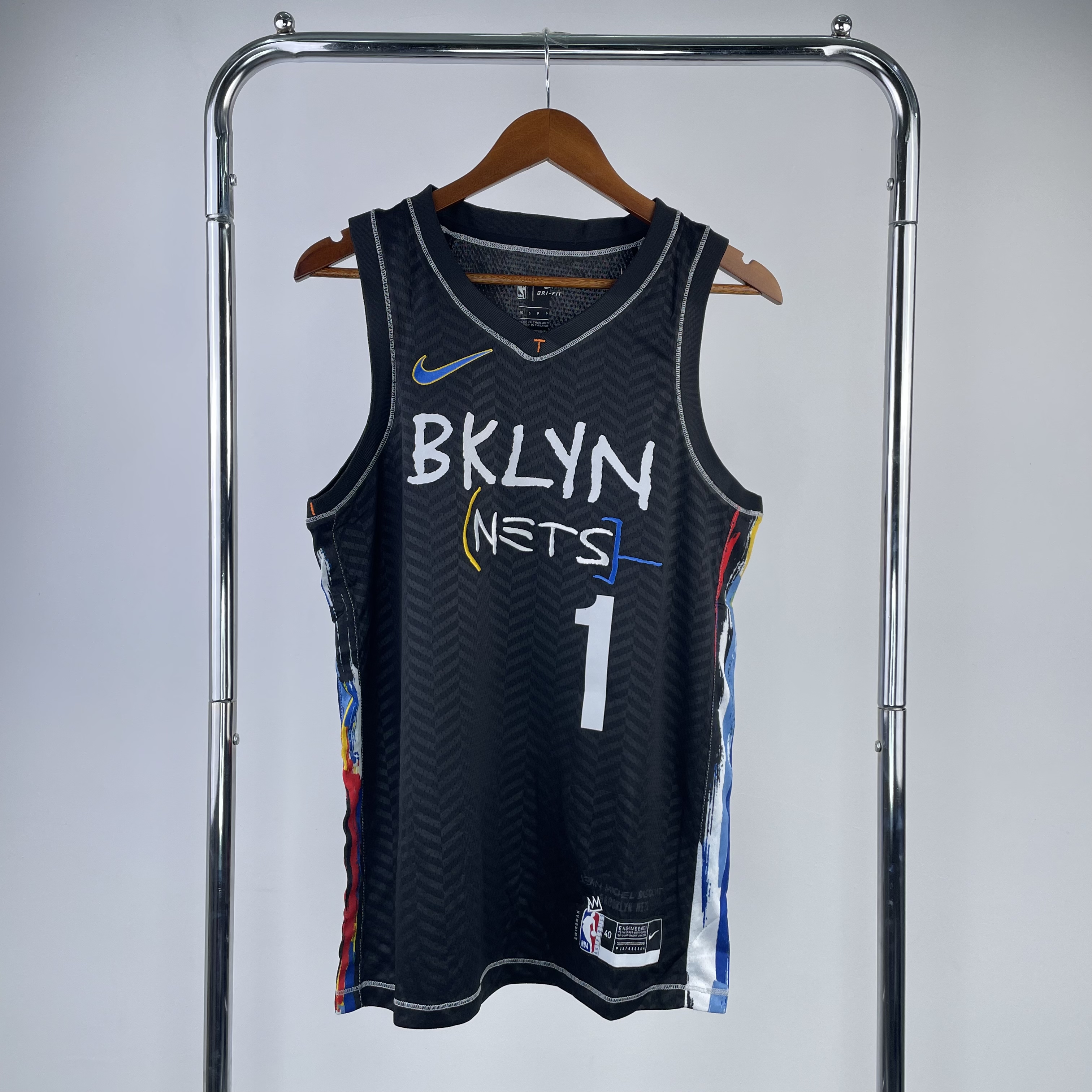 Brooklyn Nets Black Graffiti  No. 1 Bridges