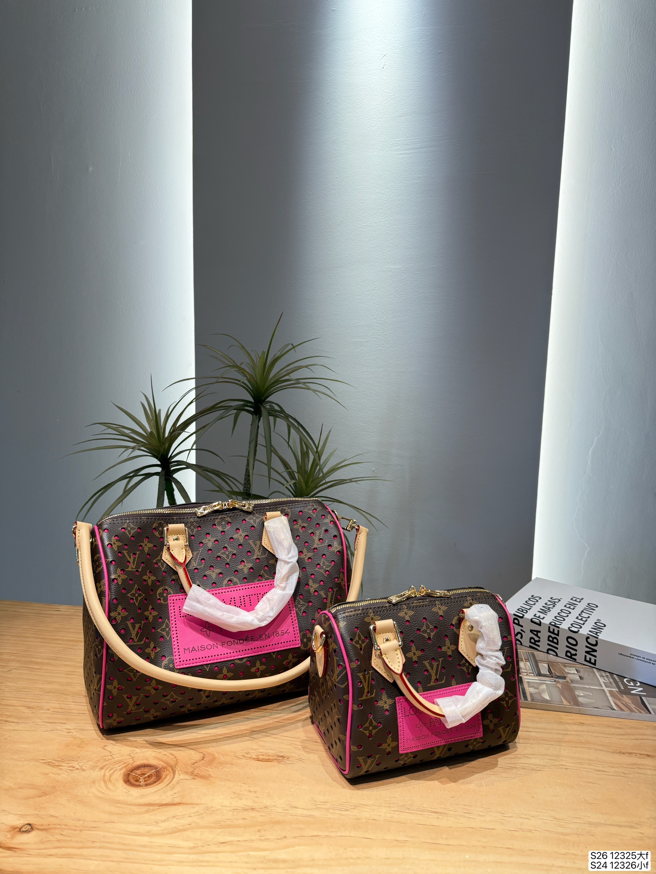 Louis Vuitton LV Speedy 20/30 Perforated Monogram Leather Patch Neon Piping Boston Top Handle Bag - KAIROO