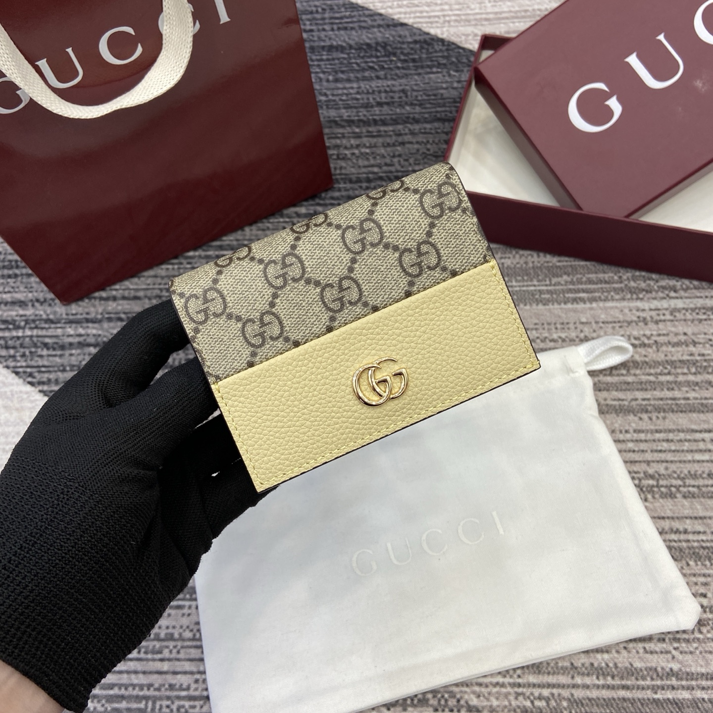 Gucci Bi-color GG Marmont small wallet 841358
