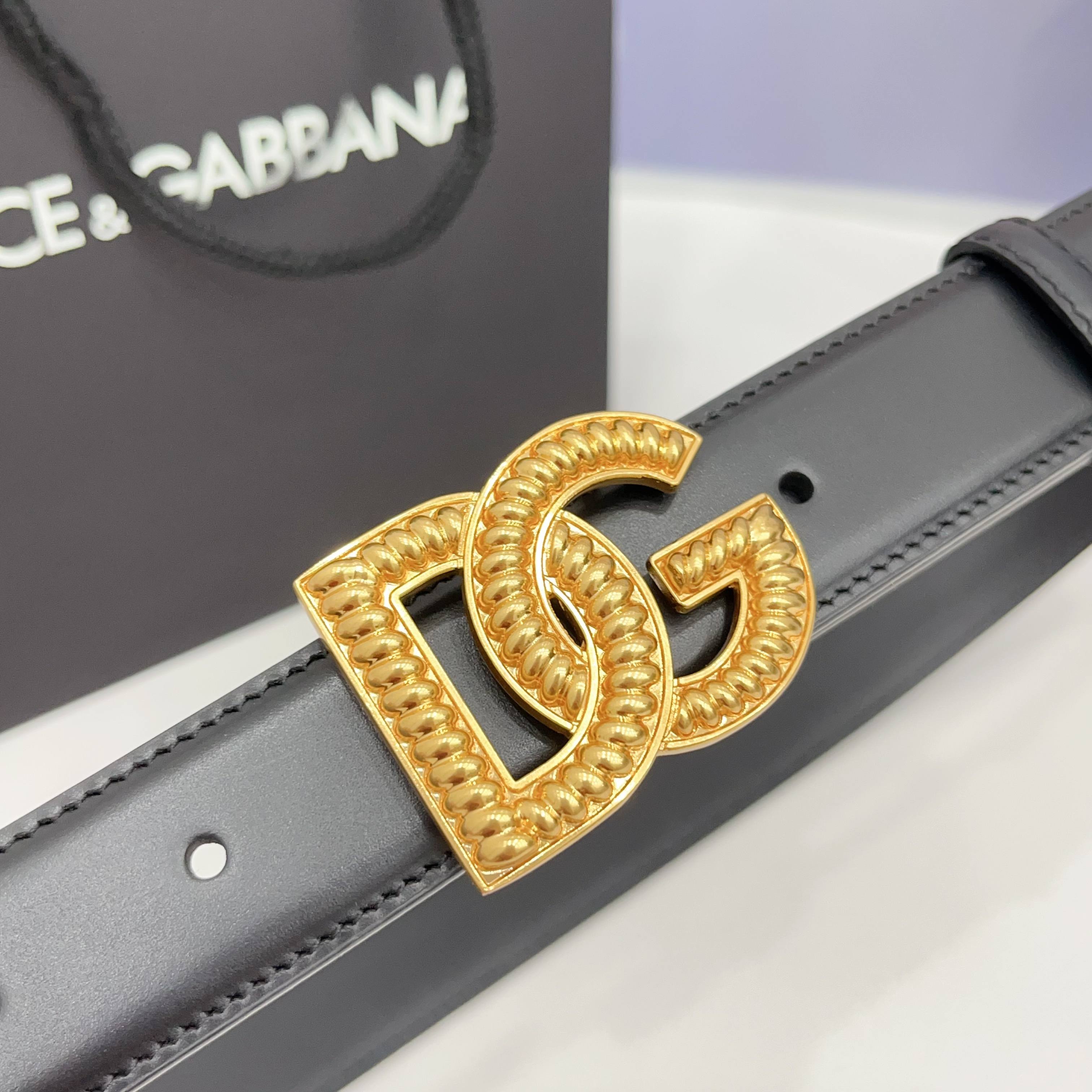D&G Luxury DG Buckle leather Belt 3.0cm