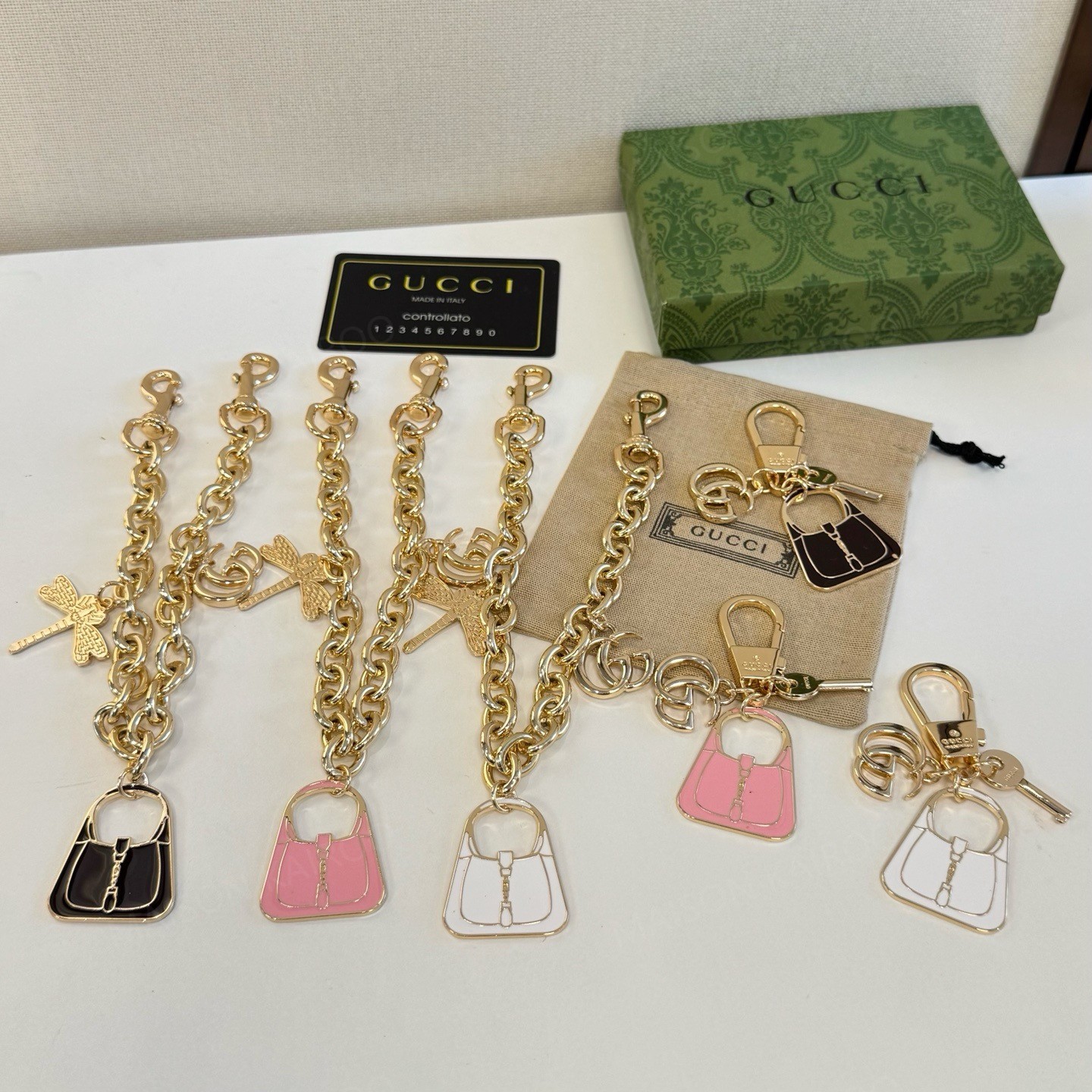 Gucci Mini Bag Dragonfly Charm Keychain - KAIROO