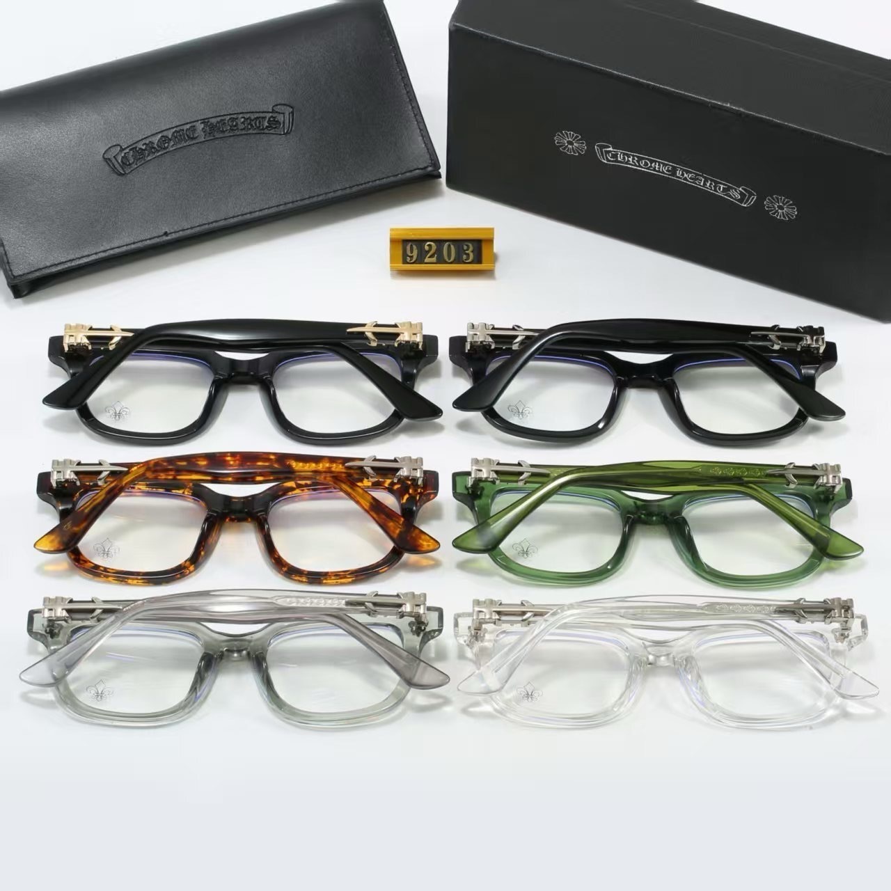 Chrome Hearts Classic Cross Motif Silver Accent Acetate Frames - KAIROO