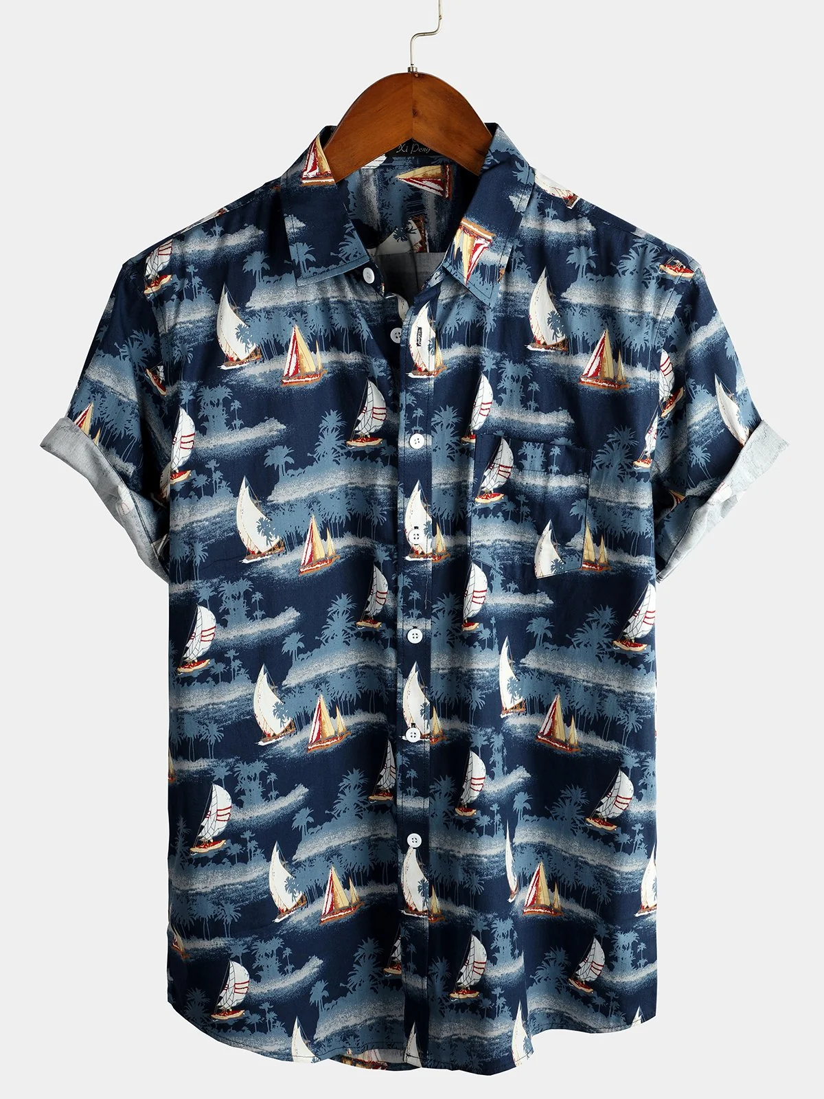 Men's Pure Cotton Hawaiian Vacation Print Shirt