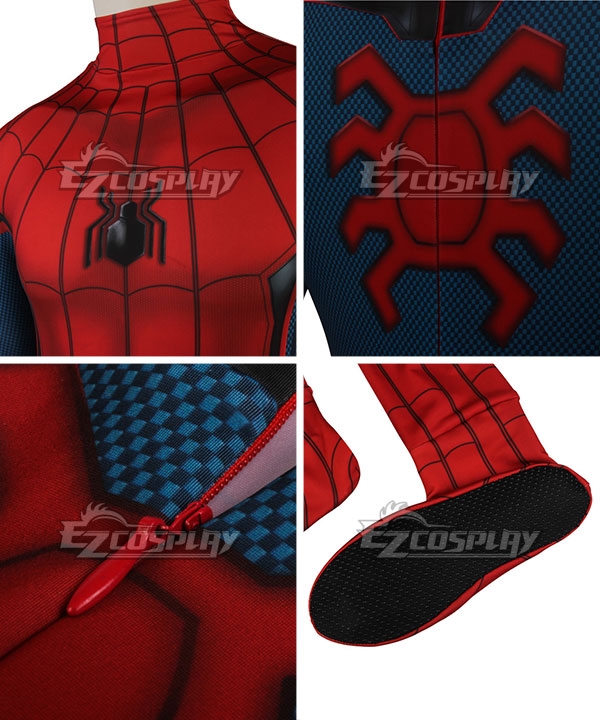 Marvel 2017 Spiderman Spider-Man:Homecoming Spider Man Peter Benjamin Parker Cosplay Costume - Free Hat