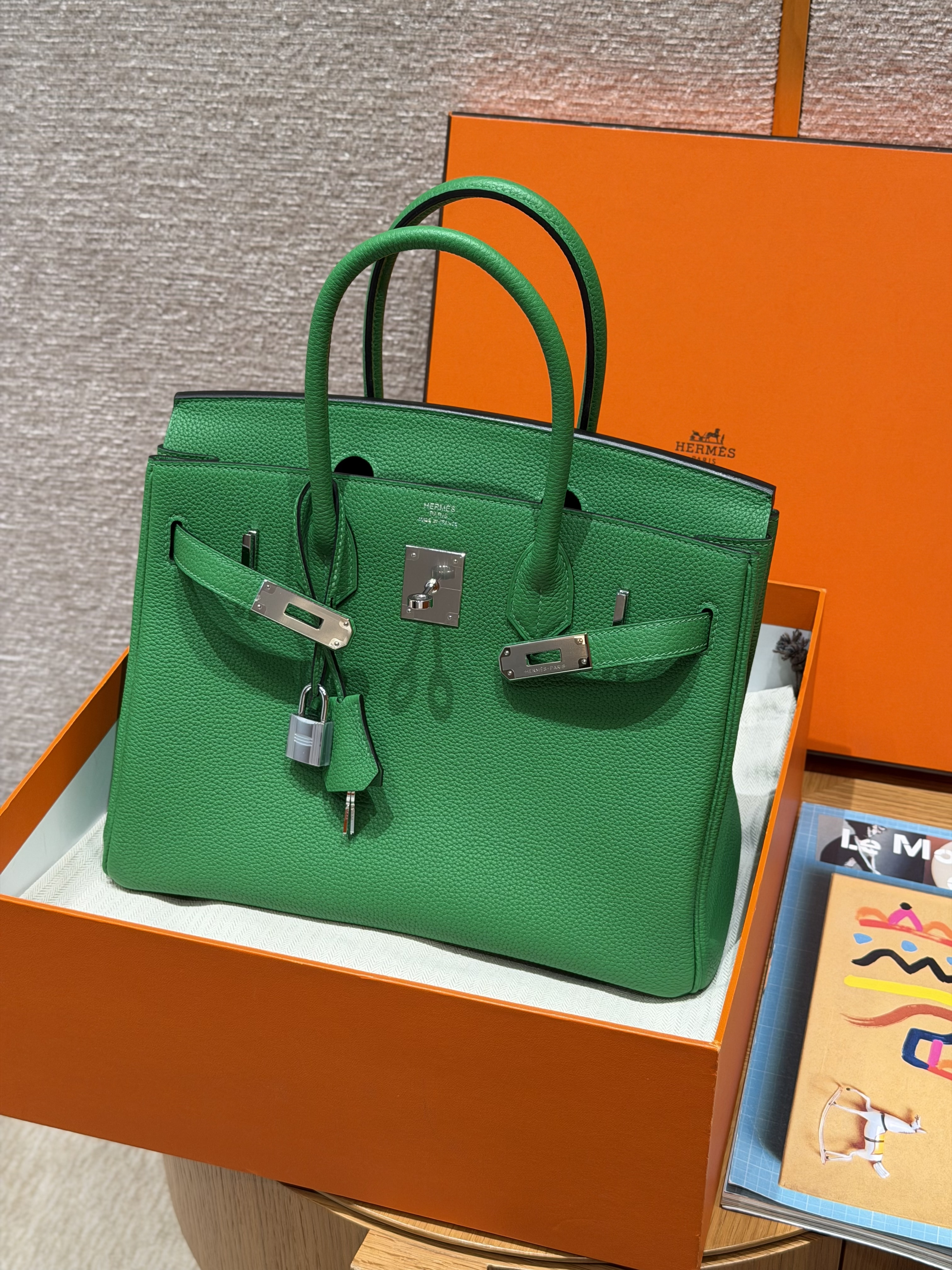 Hermes Bambou Togo Birkin 30 Bag