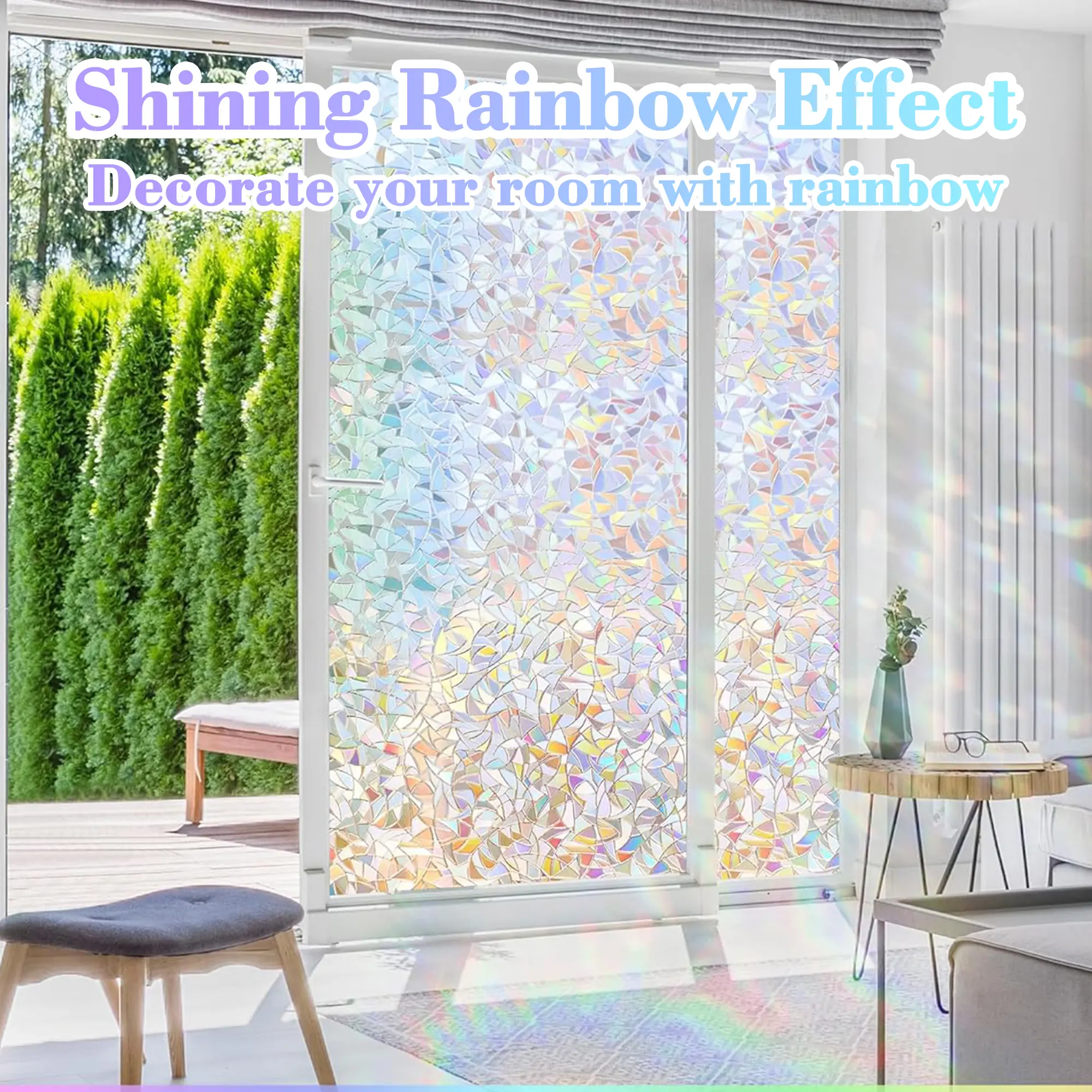 Advanced One-Way Mirror Window Film - Static Cling Thermal Rejection Tint & UV Blocker for Home & Office Privacy