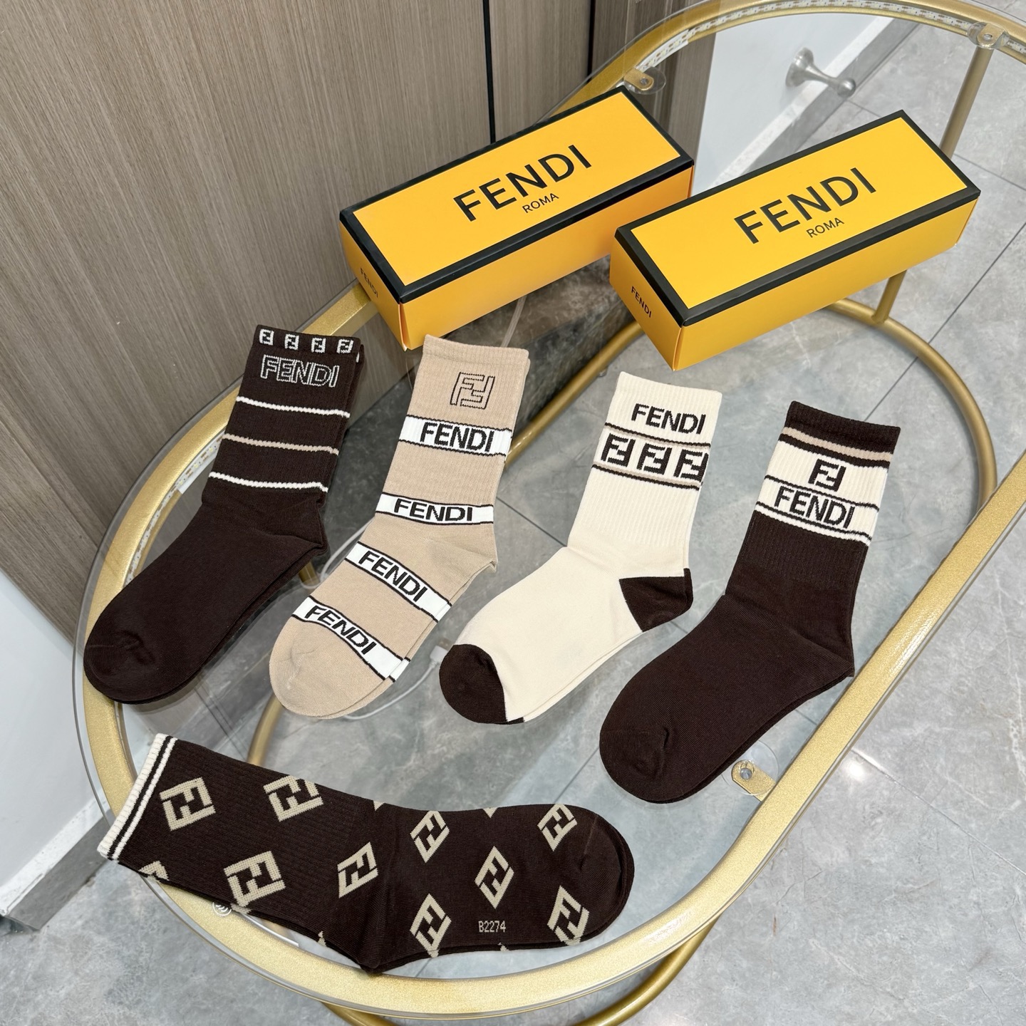 Fendi Cotton Socks ( 5 pairs)