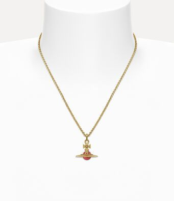 Trendy Gold Orb Pendant Necklace for Women – Dainty Chain with Vibrant Red Stone, Y2K Aesthetic Jewelry for Party & Daily Wear
