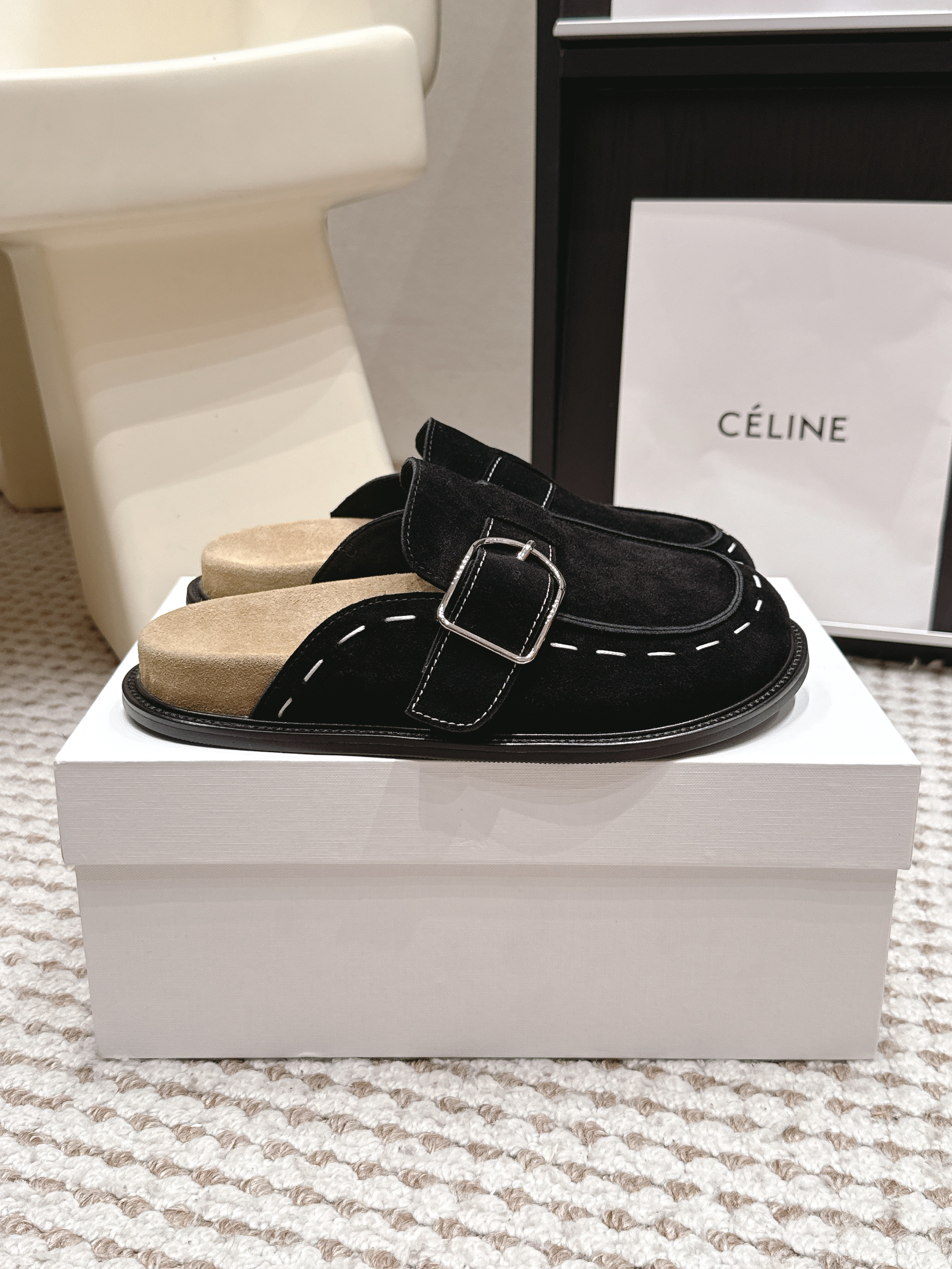 The Row Suede Mule