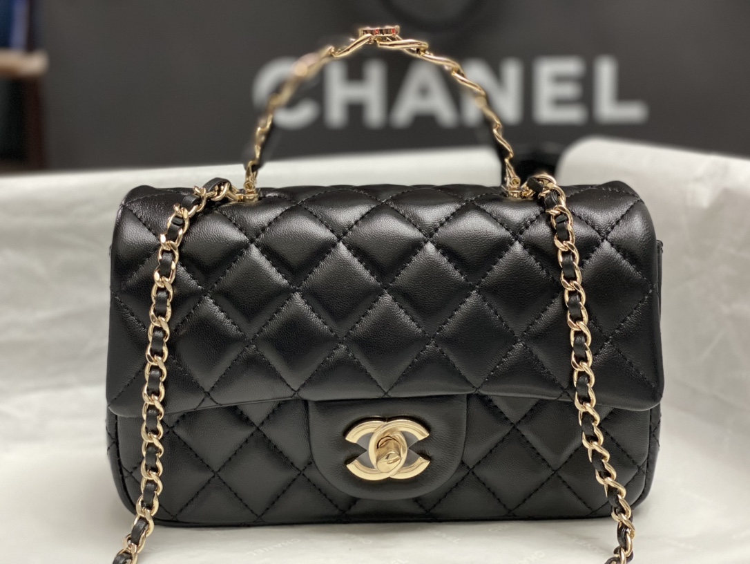 Chanel Mini Classic Handbag With Top Handle