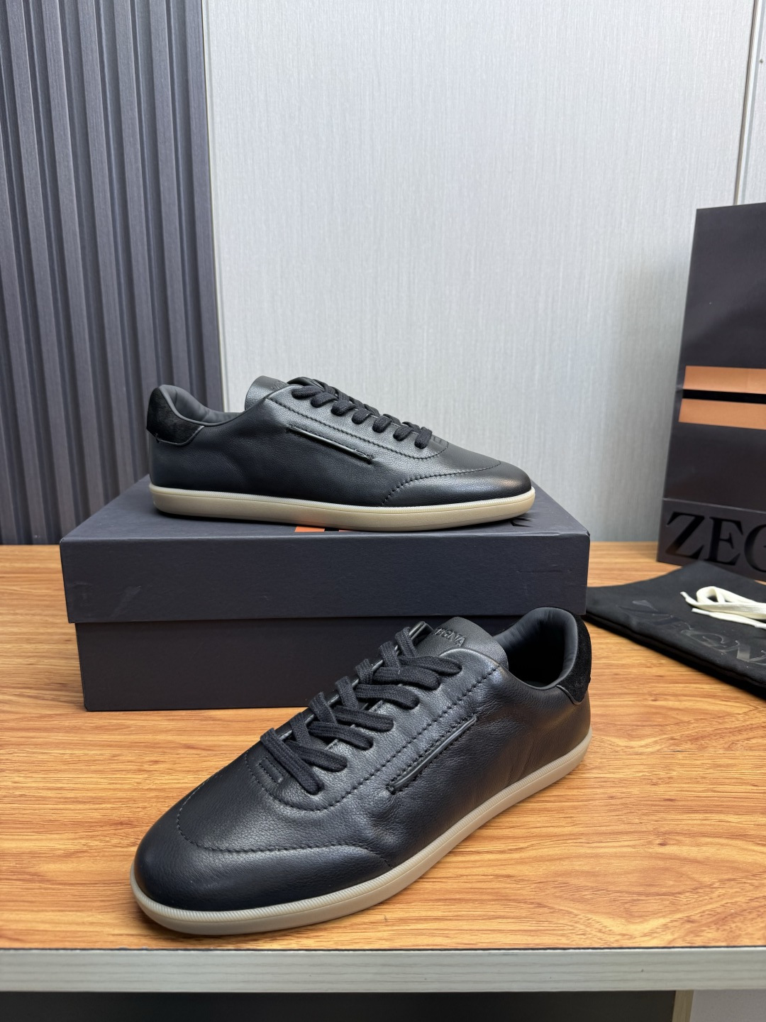 Zegna Men's Sneaker in Soft grained calfskin