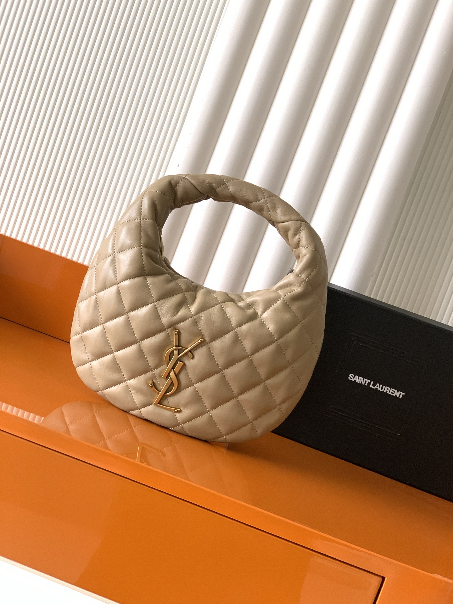 Saint Laurent Beige Quilted Nappa Icarino Bag 851689