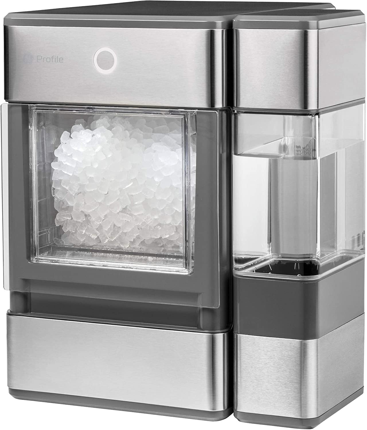 GE Profile Opal | Countertop Nugget Ice Maker with Side Tank | Portable Ice Machine Makes up to 24 lbs. of Ice Per Day | Stainless Steel Finish