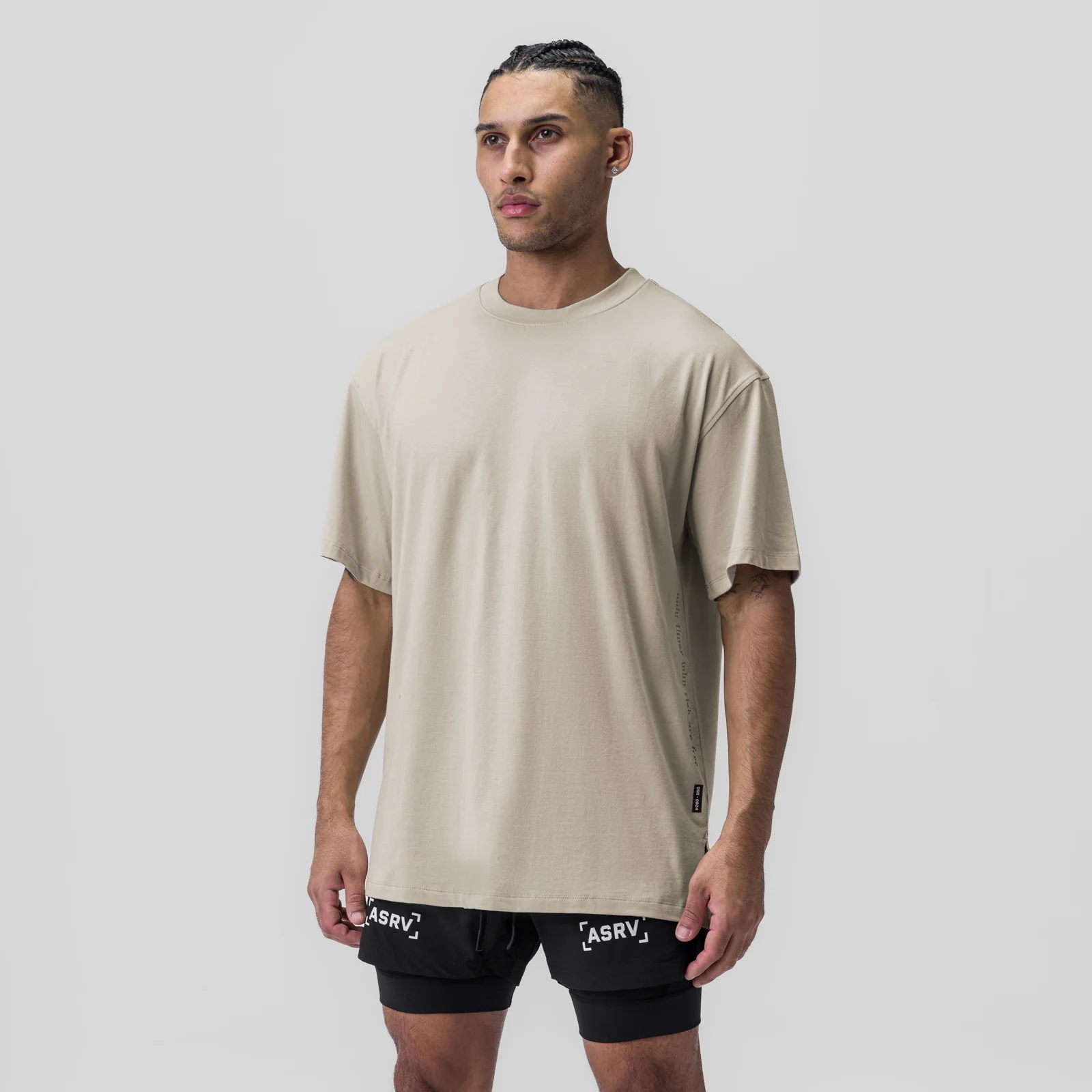 0824. Supima Oversized Tee - Sand Smoke