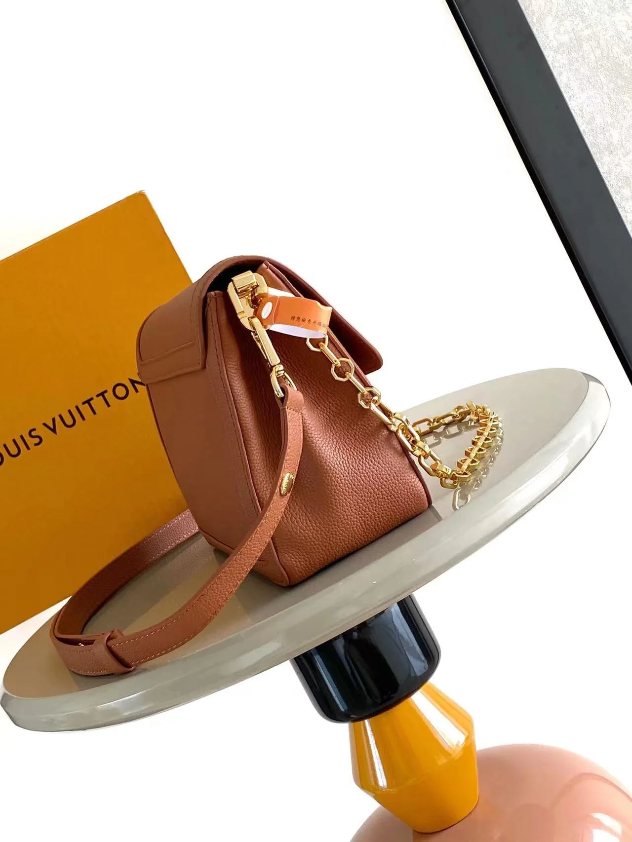 Louis Vuitton LV DAUPHINE SOFT MM 24 IN COGNAC CALFSKIN GOLD HARDWARE