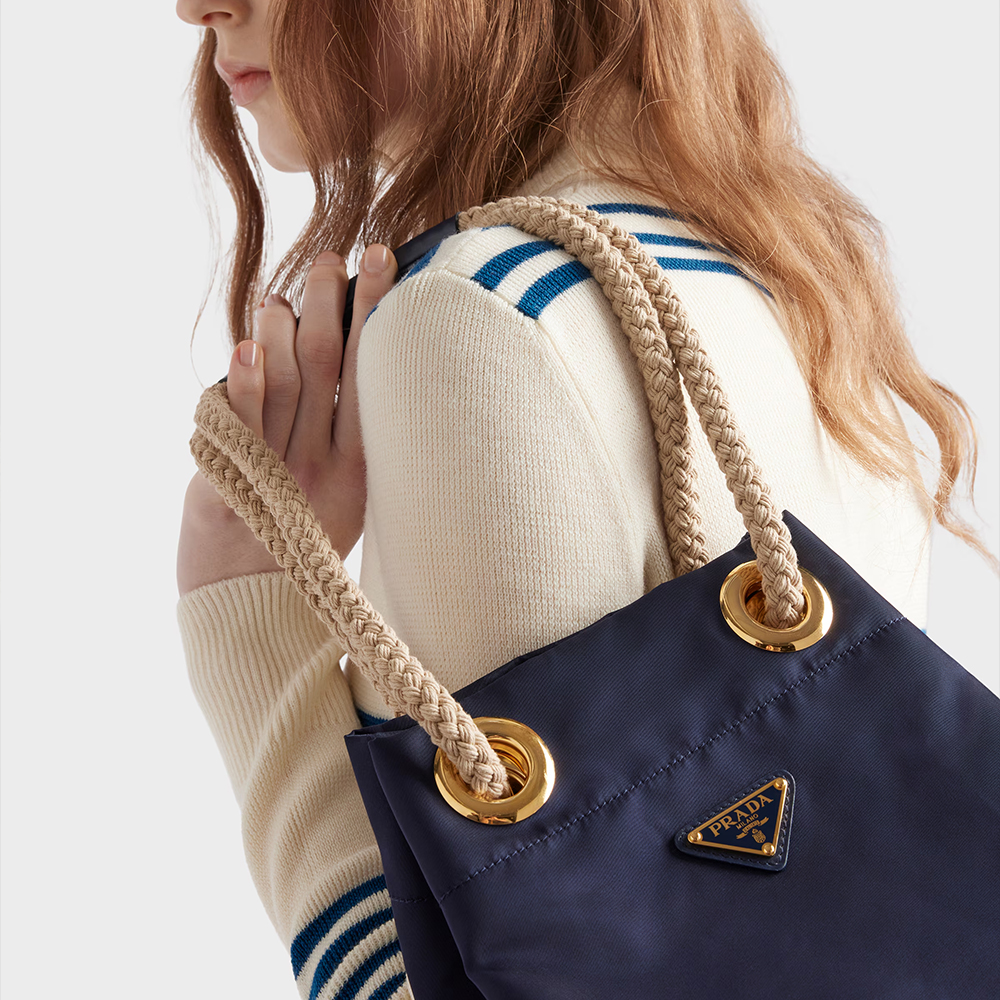 Prada Mariner Re-Nylon small bucket bag with Rope Handles