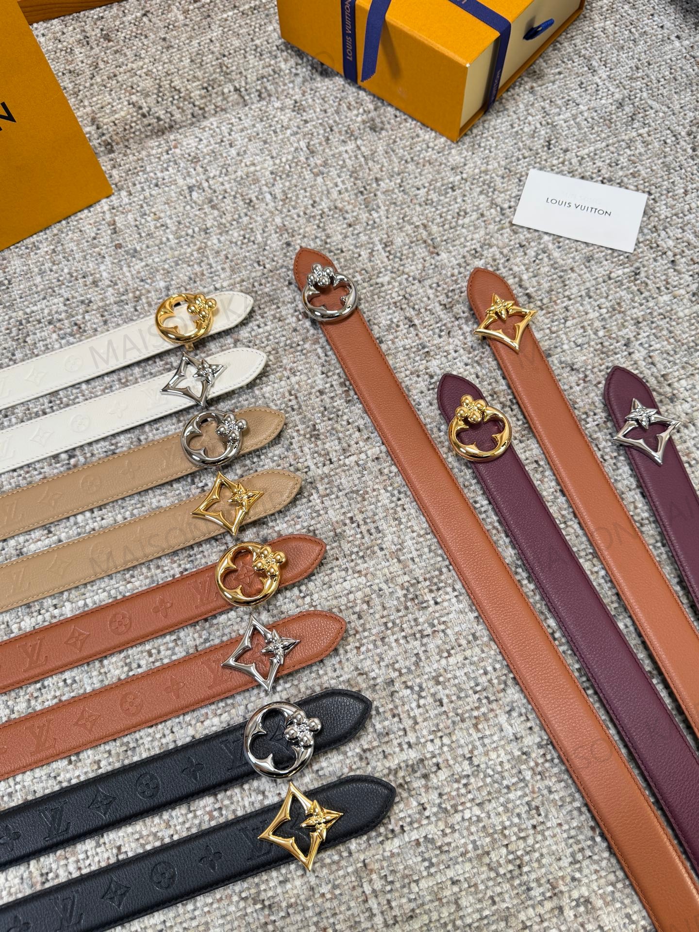 Louis Vuitton LV Flowergram Embossed Monogram Star Flower Slim Belt 3.0 - KAIROO