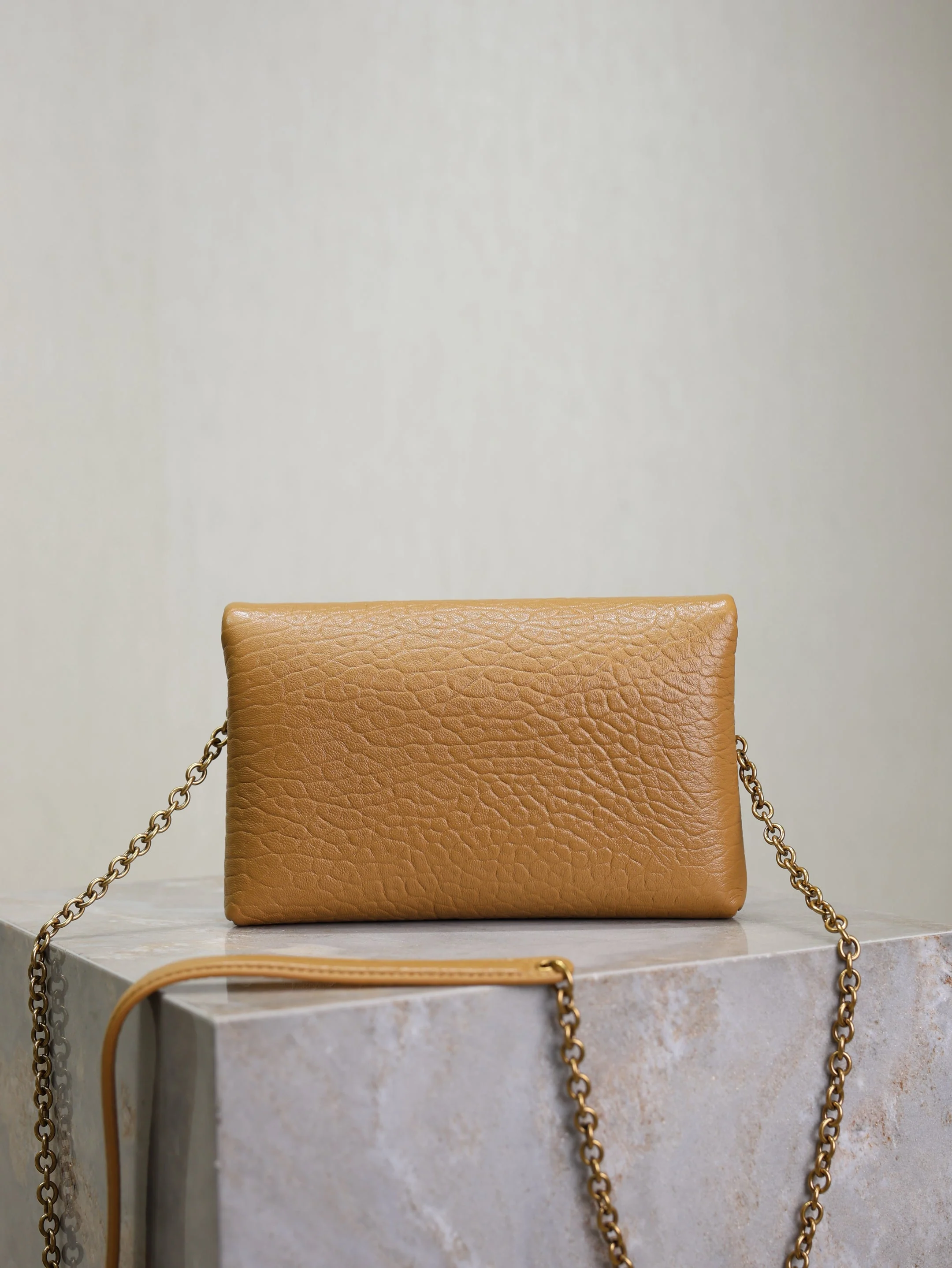 Saint Laurent YSL  Calypso Bag 19cm Light Brown Elephant Leather