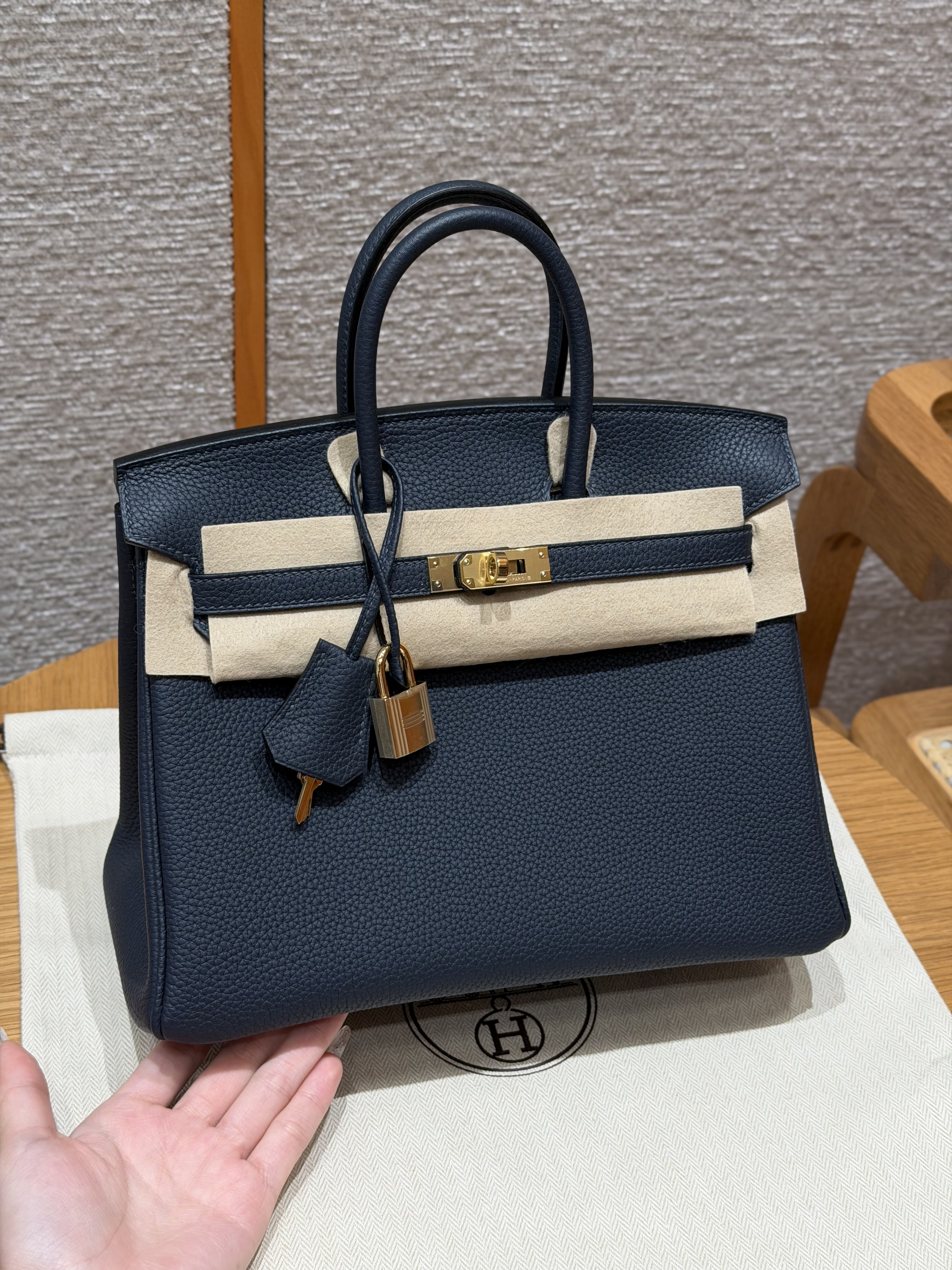 Hermes Caban Togo Birkin 25 Bag
