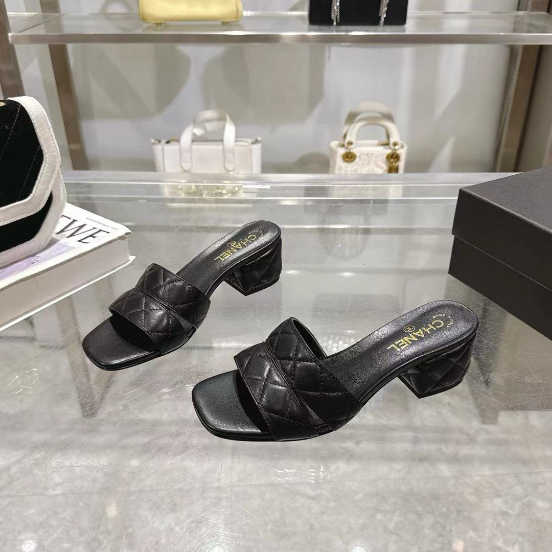 Chanel Leather Slides