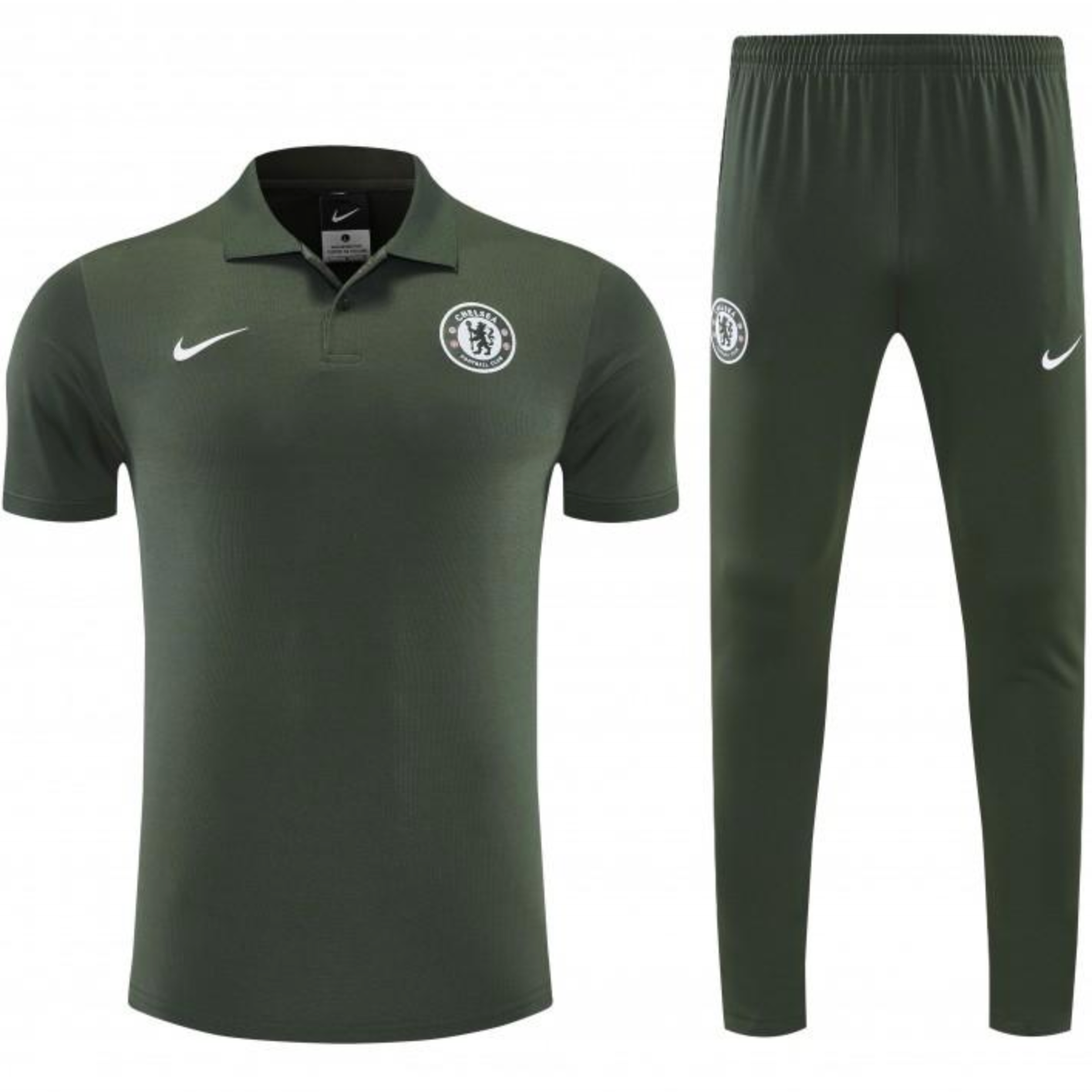 26/27 Chelsea Dark Green Polo Training Shirt + Long Pants Tracksuit S-XXL