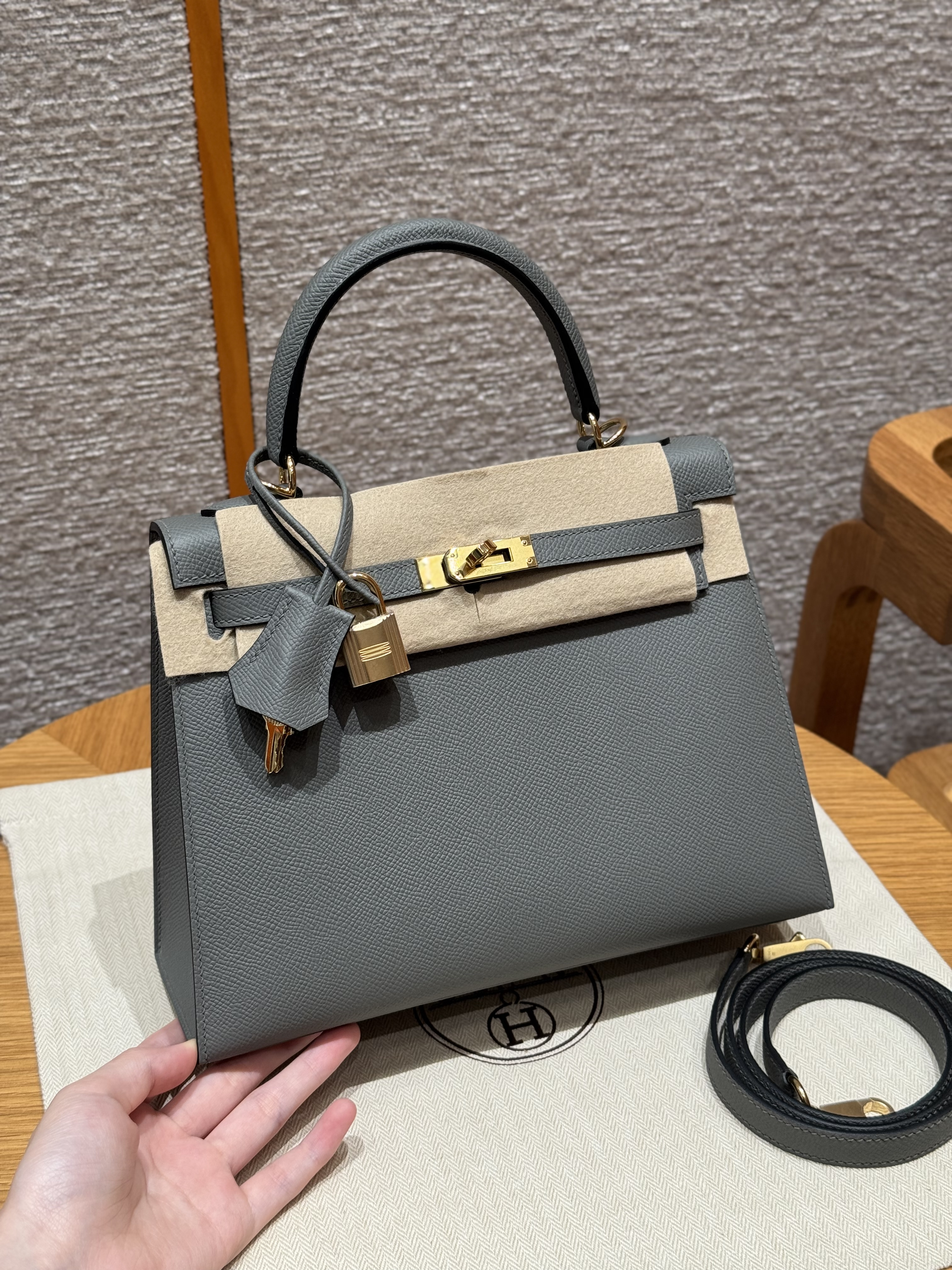 Hermes Gris Meyer Epsom Kelly 25