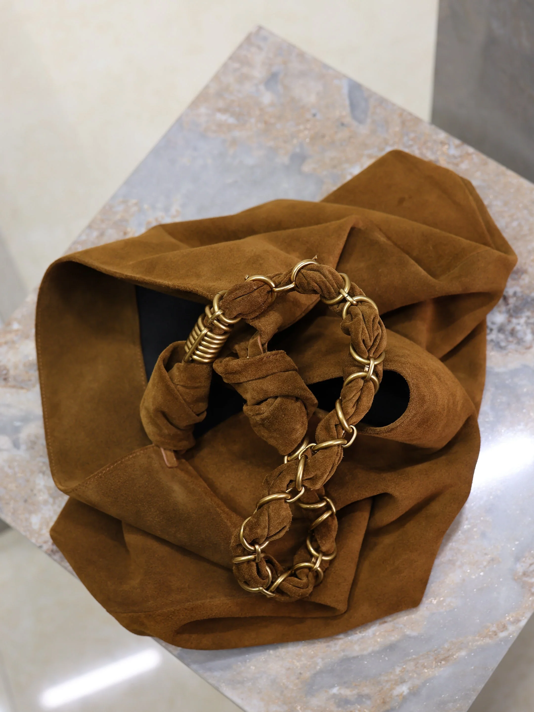Saint Laurent YSL  AMALIA Tote Bag 40cm Dark Brown Suede GHW