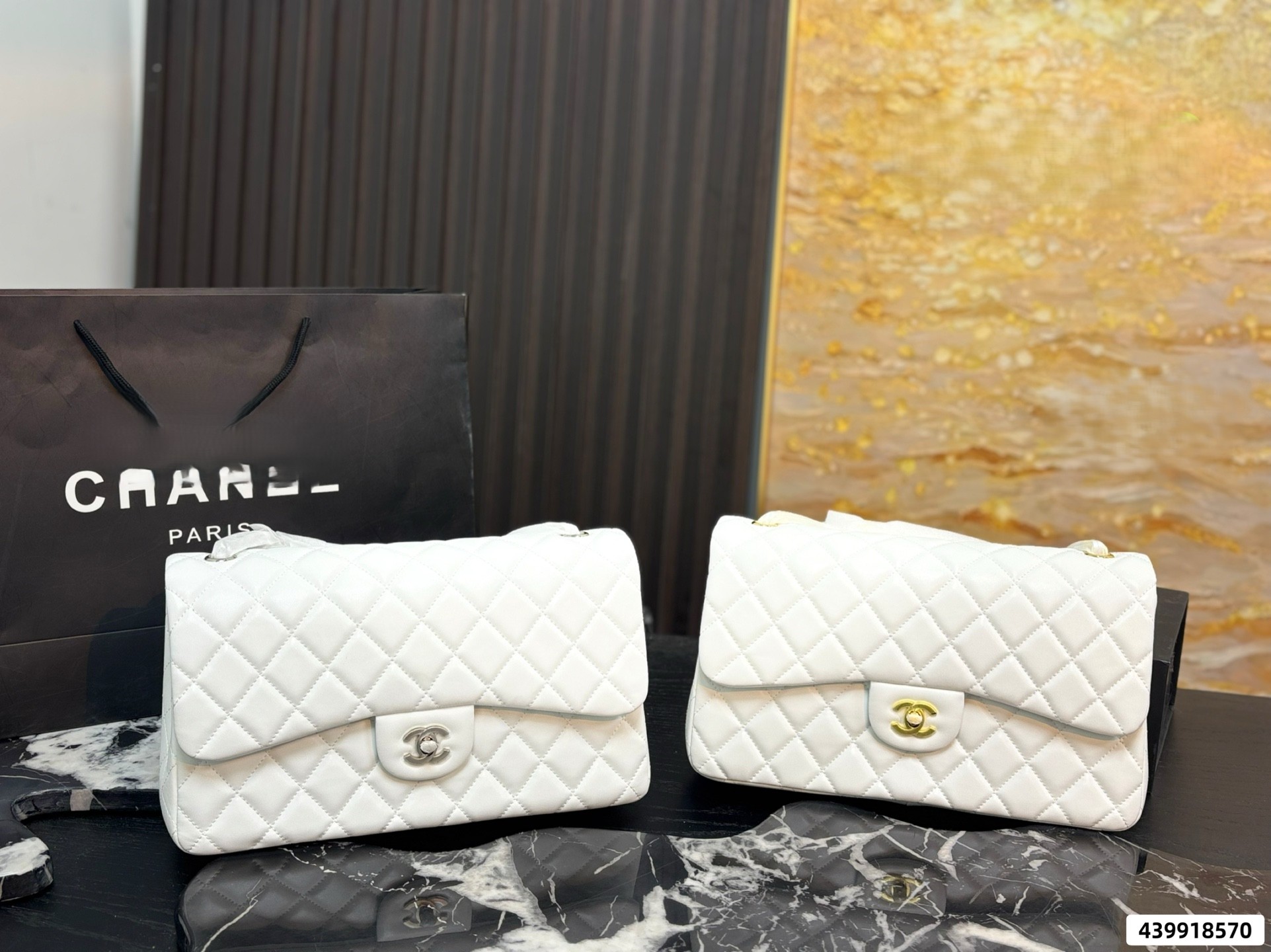 Chanel CF Jumbo 30CM Smooth Diamond Quilted Leather Double Flap Shoulder Bags - KAIROO