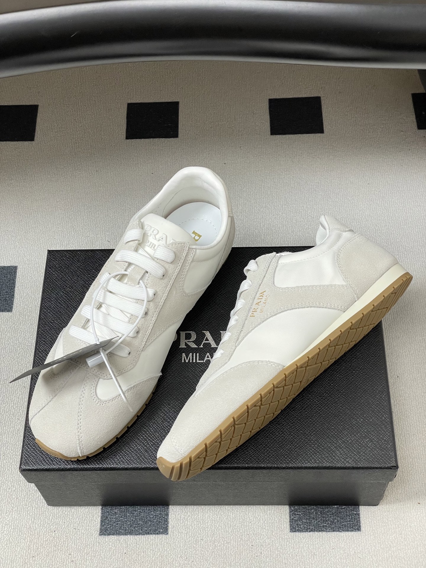 Prada Women's Suede and Re-Nylong Sneaker
