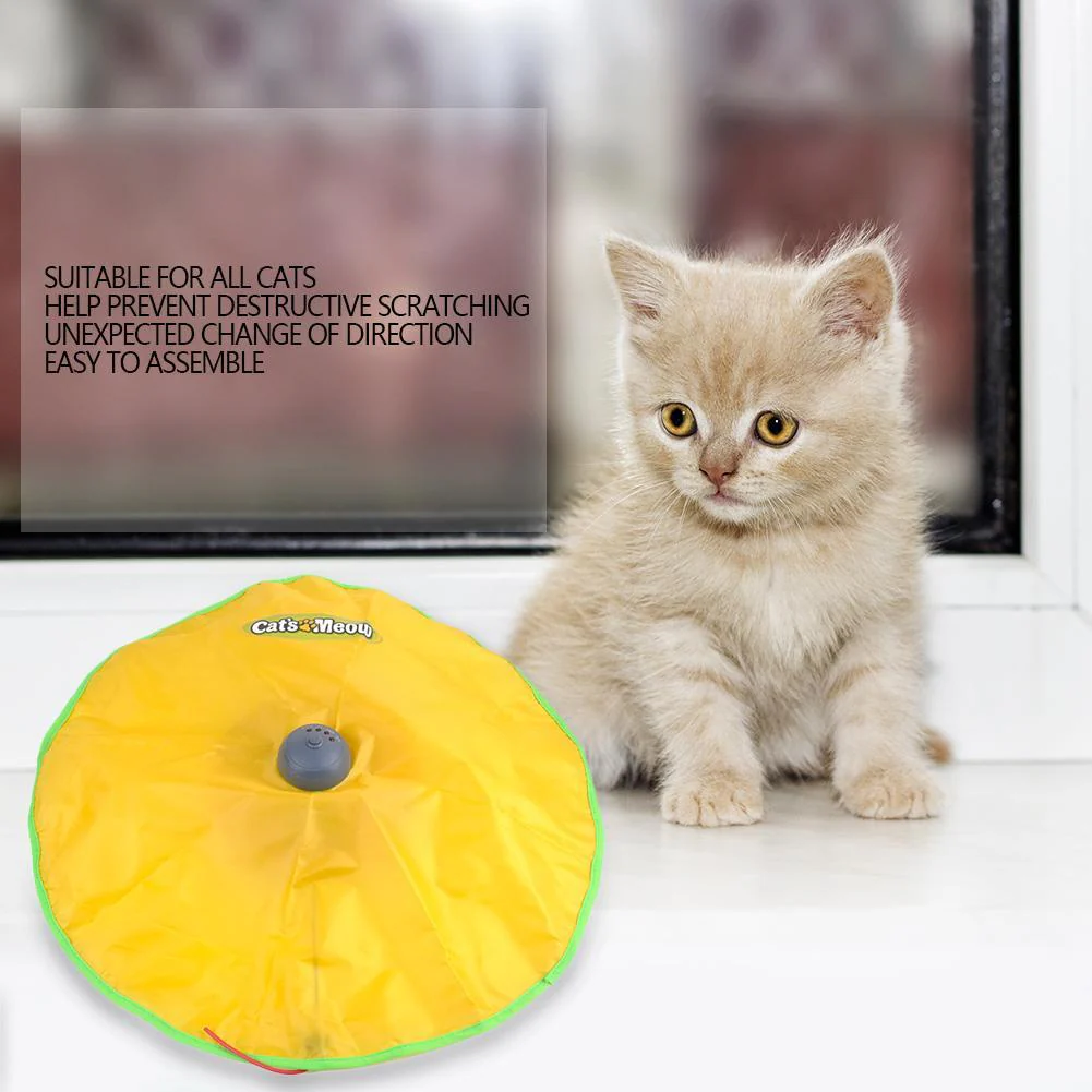 Electric Cat Toy 4 Speed Cat Plastic Turntable Interactive Intelligence Crazy Amusement Game Rotation Cat Toys