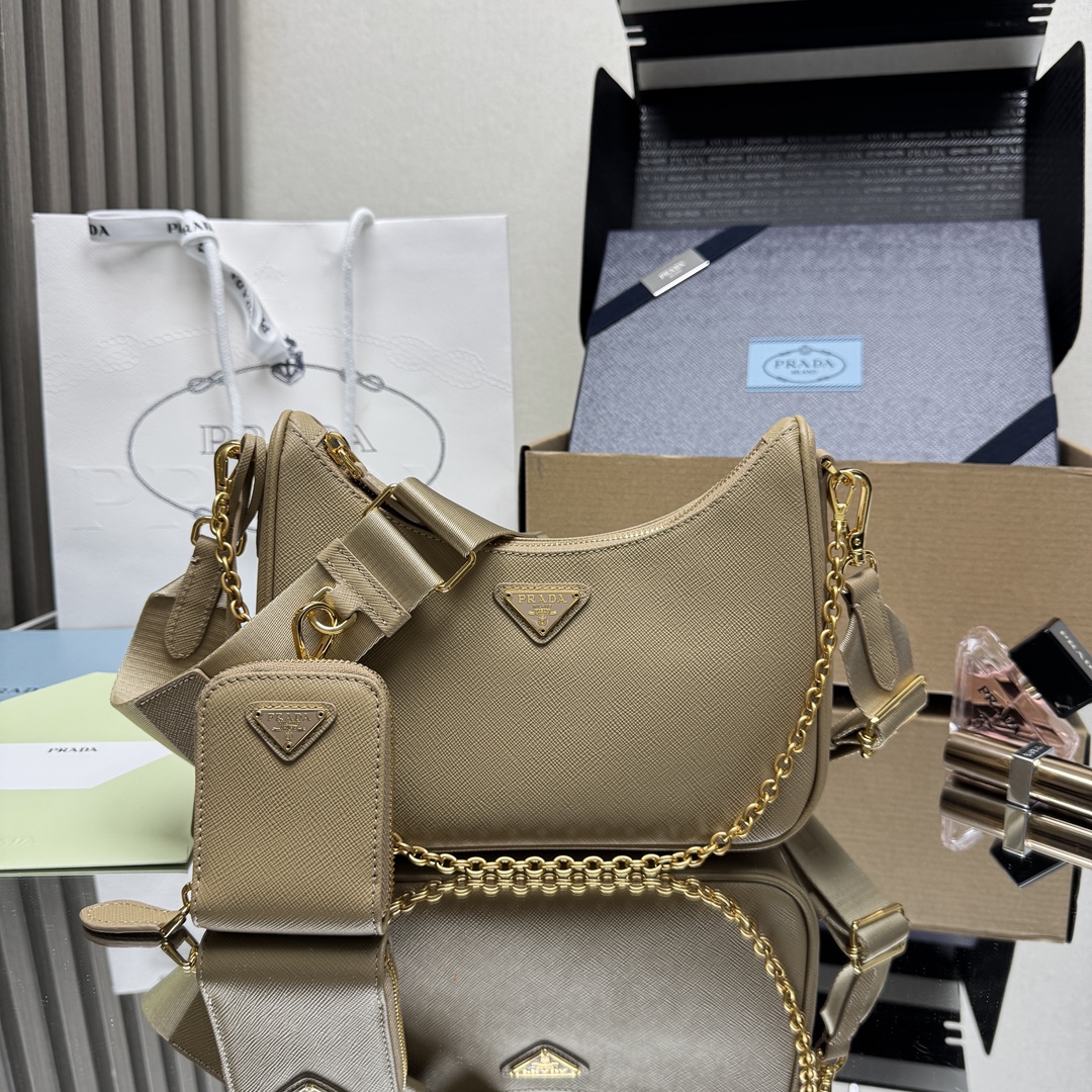 Prada Re-Edition 2005 Saffiano leather bag-Beige 1BH204