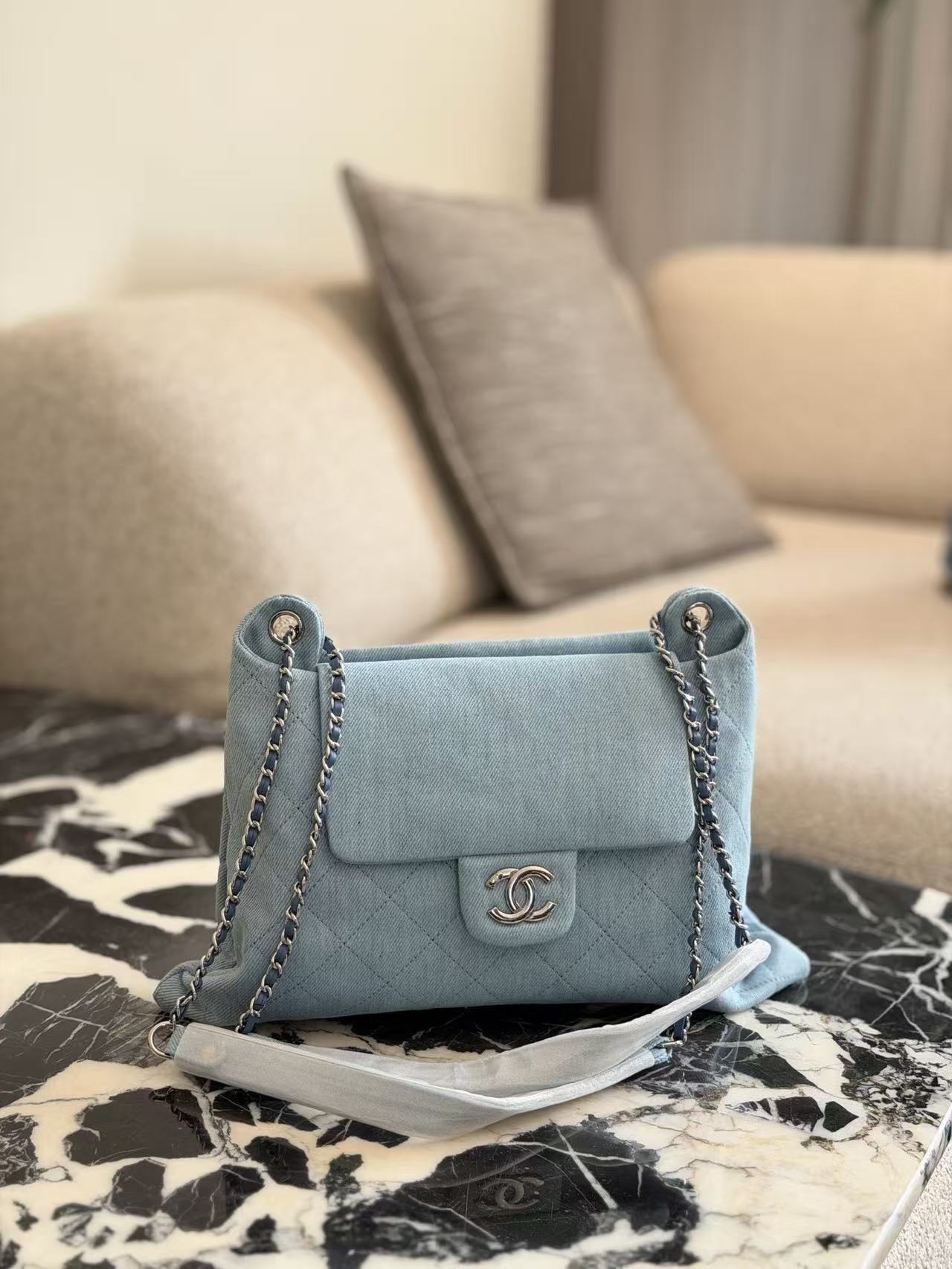 Chanel denim crossbody bag