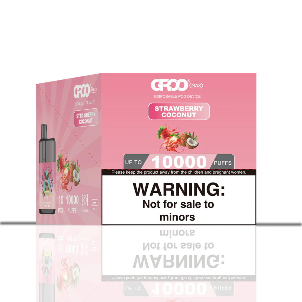 GROO MAX 10K Rechargeable Disposable Vape – Strawberry Coconut - Vaba Vape-Shop
