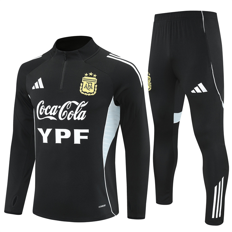 Adult/ Kids Argentina 2526 Half Zipper Training Suit Black
