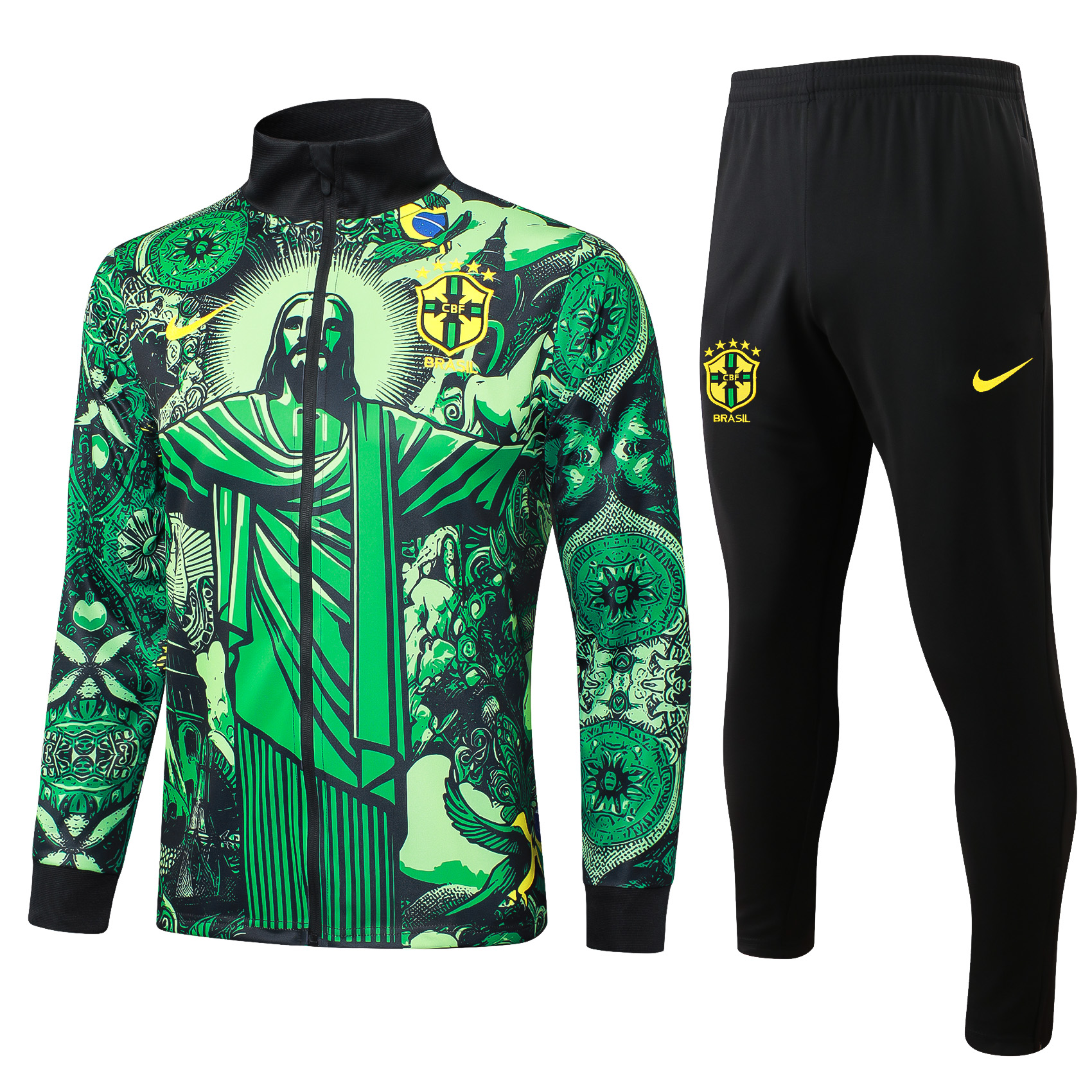 Adult / Kids Brasil 24/25 Full zipper training suit Green