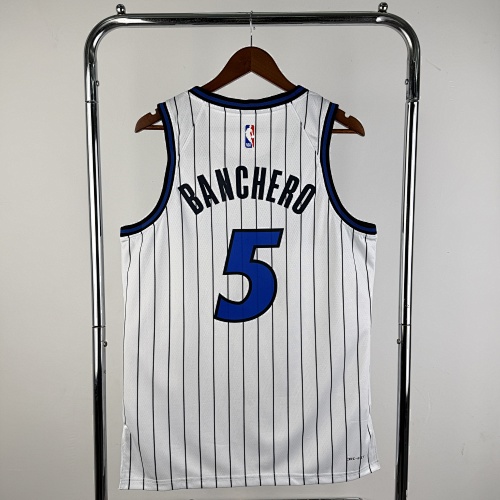 2026 Orlando Magic home court, white #5 Bencello S-2XL