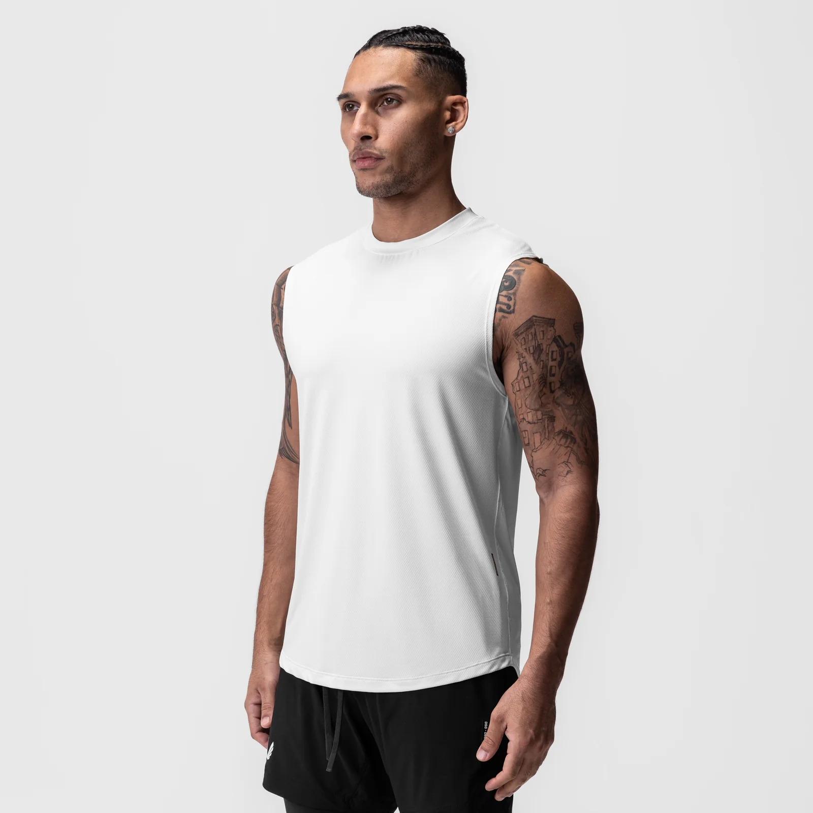0757. AeroSilver Cutoff Tank - White