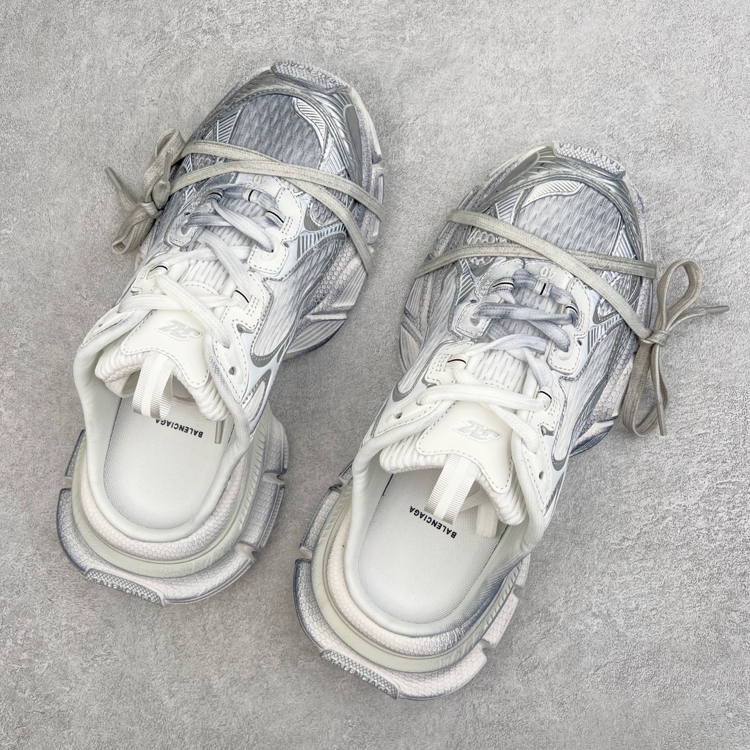 Balenciaga 3XL Silver Mesh Wrapped Laces Slip-On Mule Oversized Chunky Sneaker - KAIROO