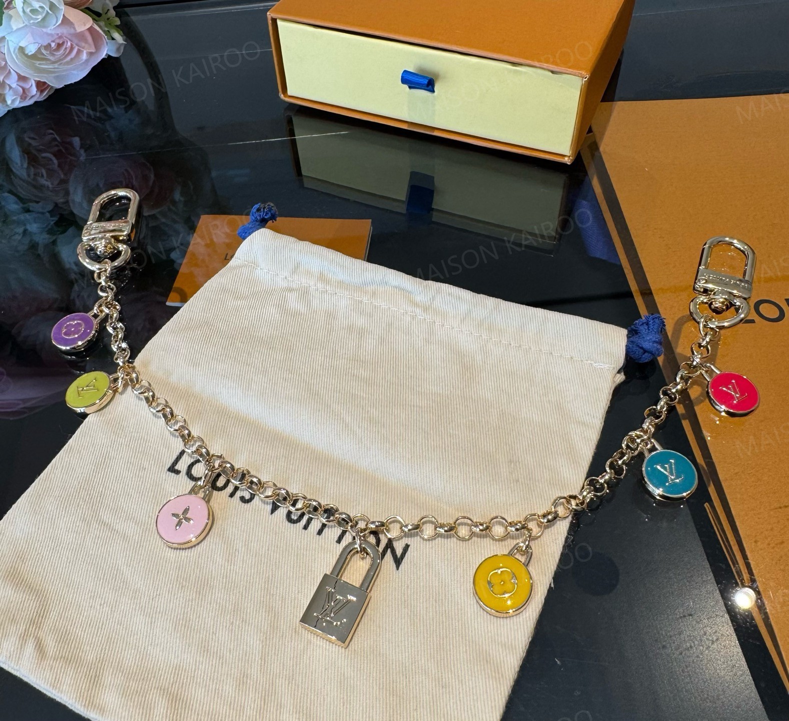 Louis Vuitton LV Summer Color Enamel Disc Chain Bag Charm - KAIROO