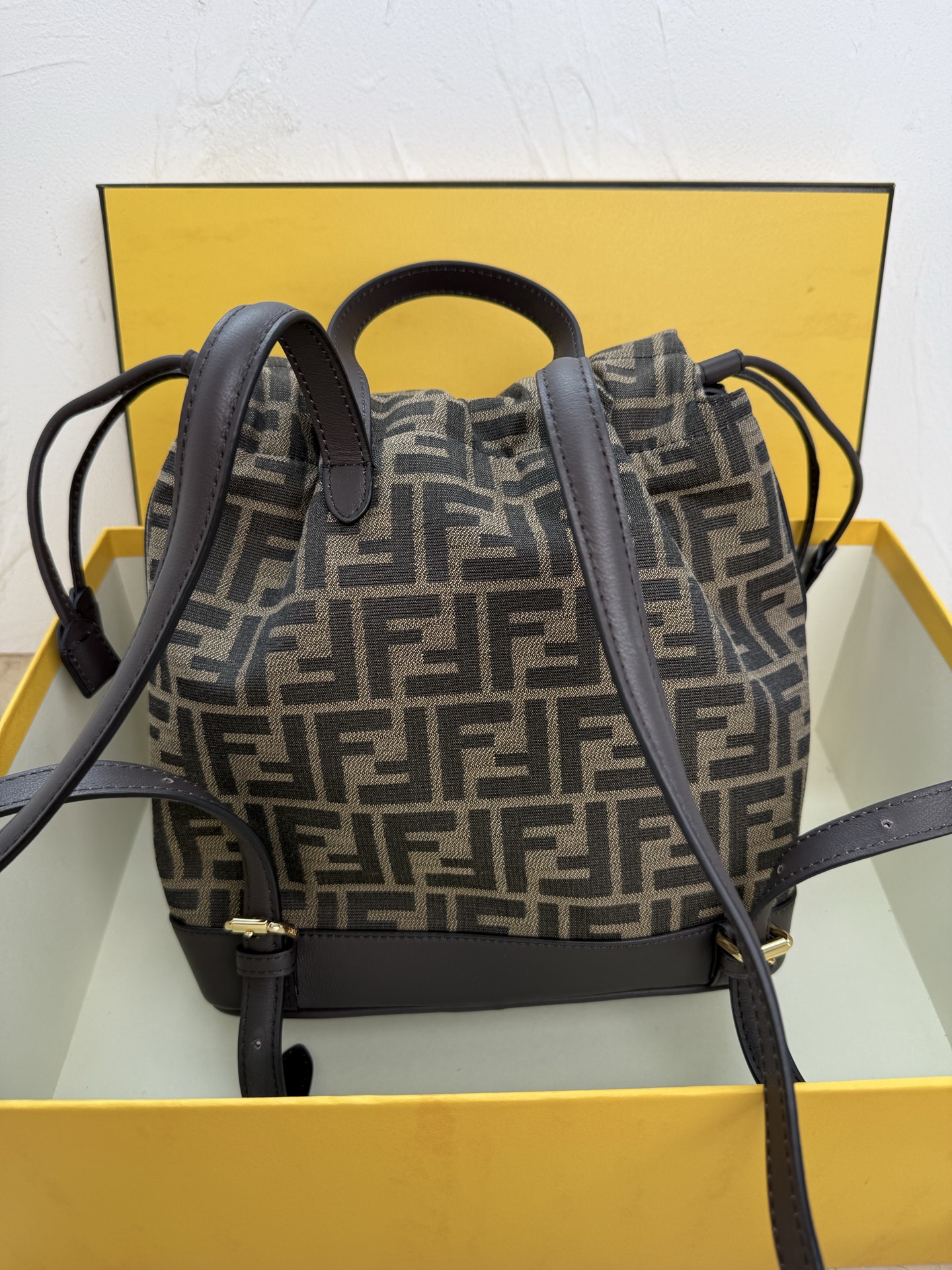 Fendi Bags FF jacquard fabric backpack textile  8BZ057 (10A Mirror Version)