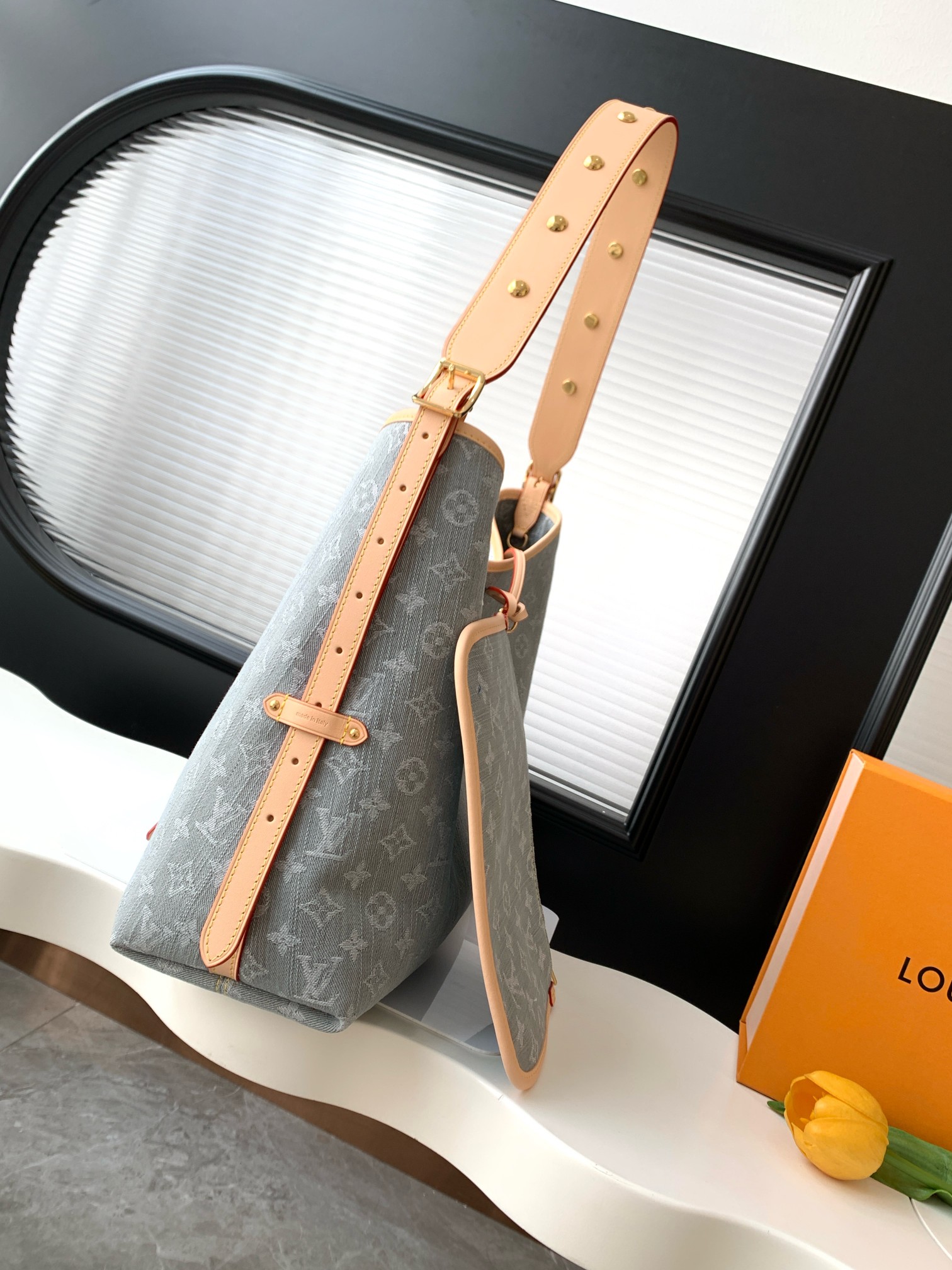Louis Vuitton LV Carryall MM Washed Grey Denim Tote bag