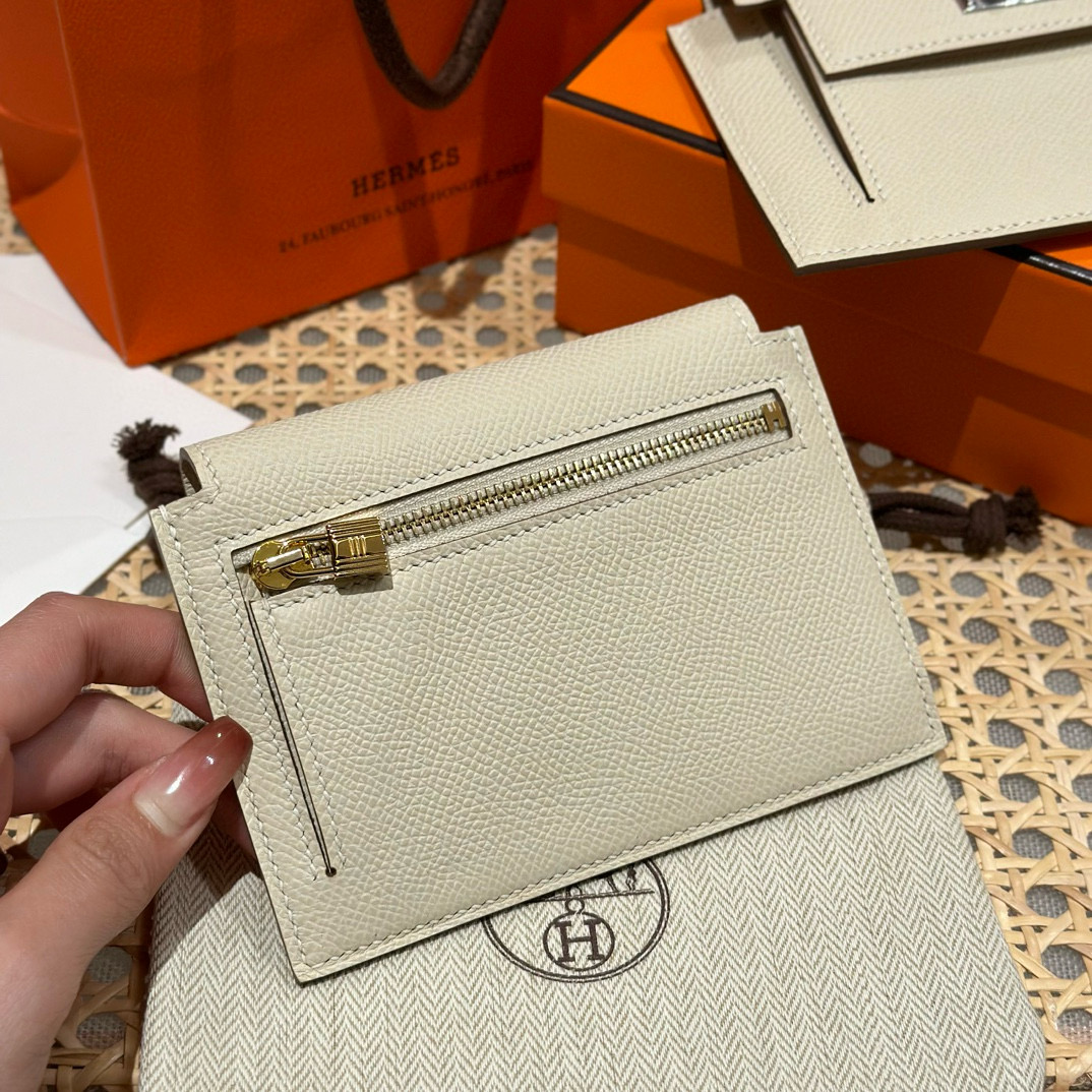 Hermes Craie Epsom Kelly Pocket Compact Wallet