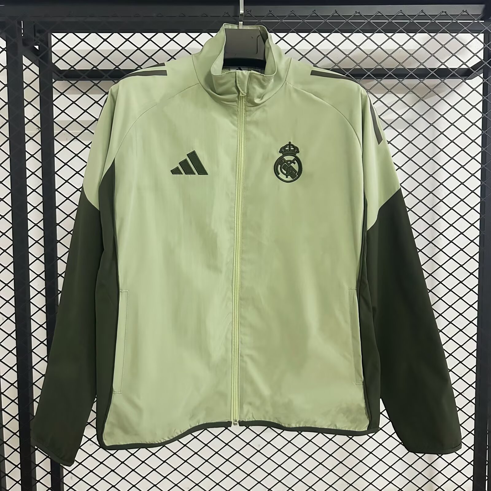 2026 Real Madrid grass-green training windbreaker