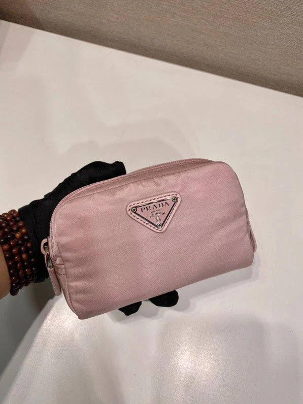 Prada CLUTCH 12 IN LIGHT PINK RE-NYLON