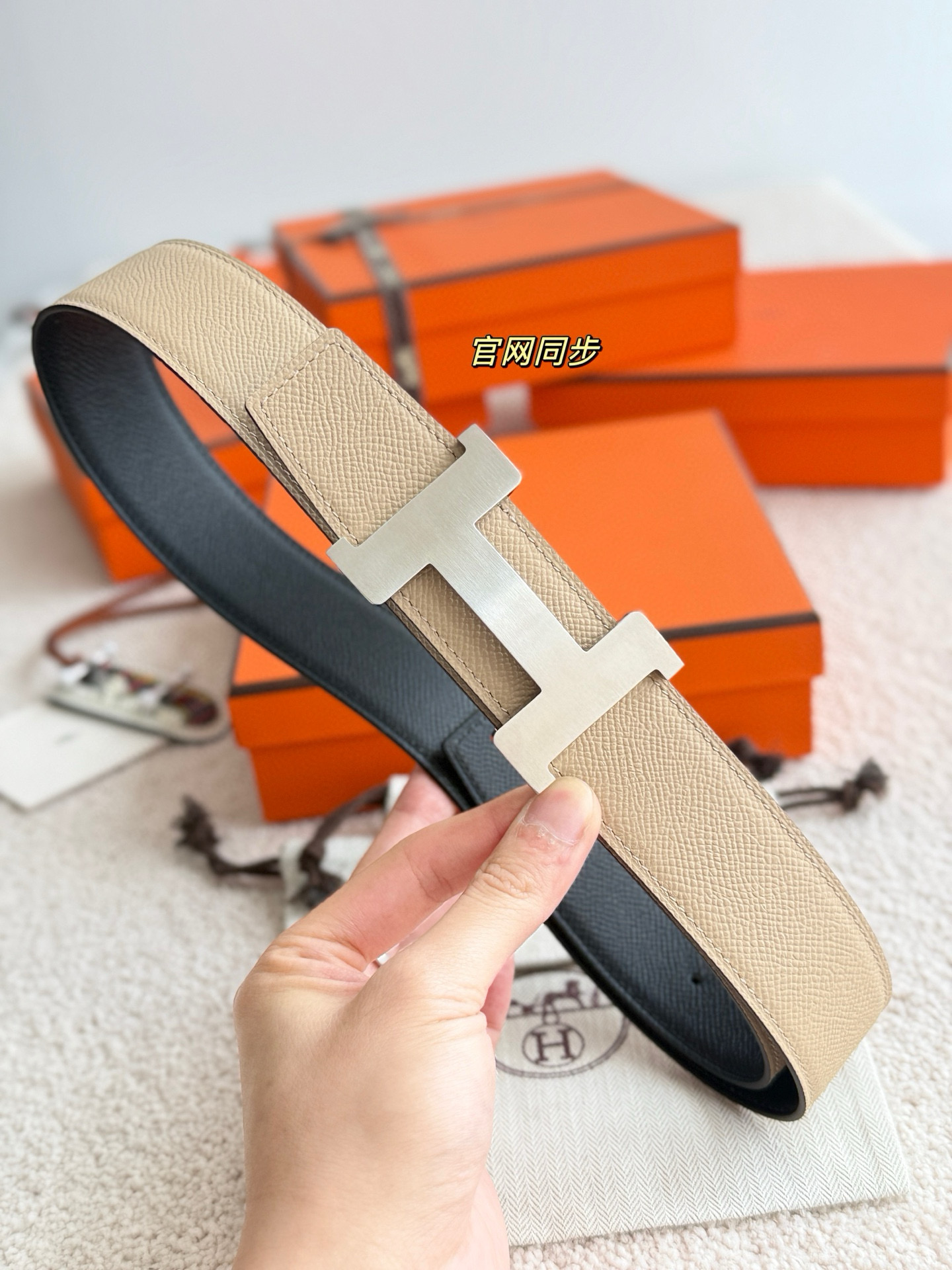 Hermes Constance H Reversible Leather Belt 3.8cm